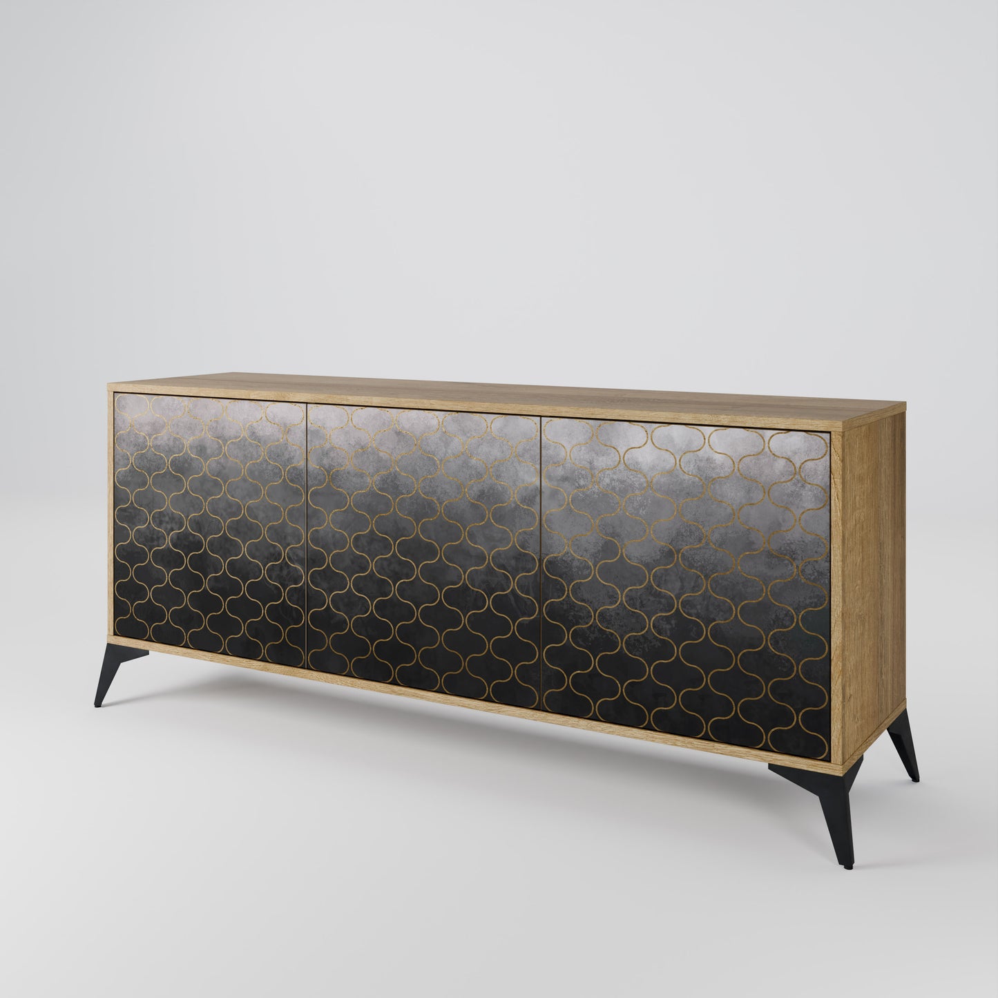 TESSELATED GRAYISH 3-Door Sideboard