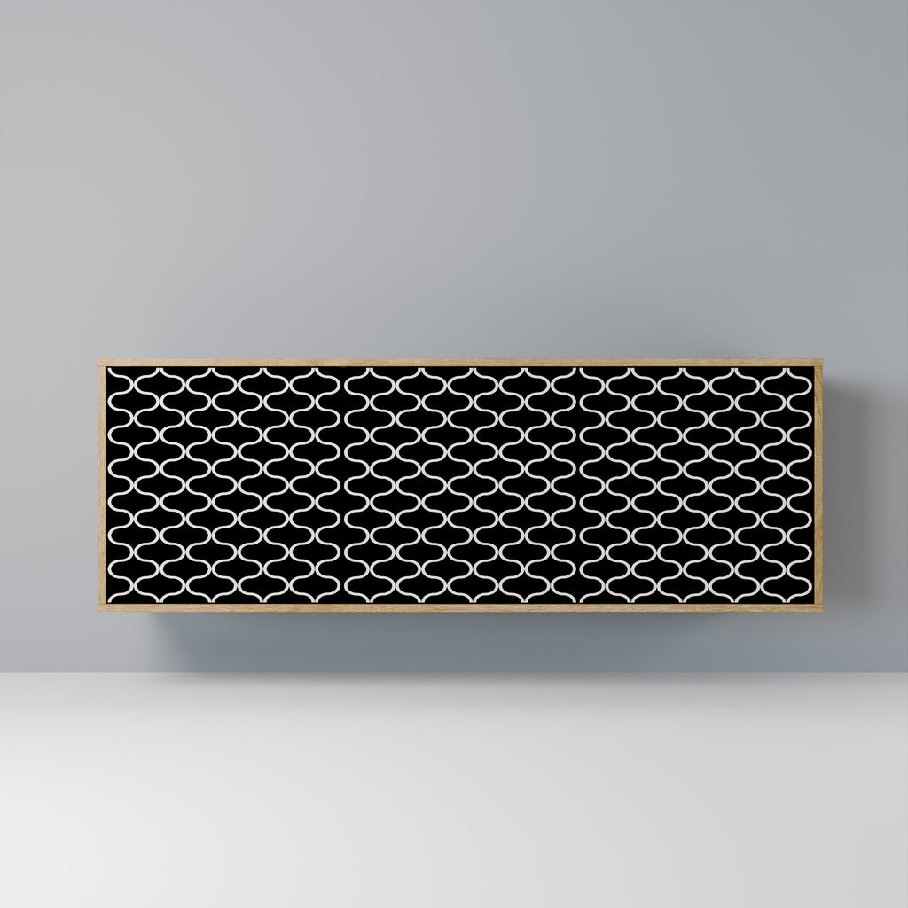 TESSELATED BLACKNESS 3-Door Sideboard in Oak Effect