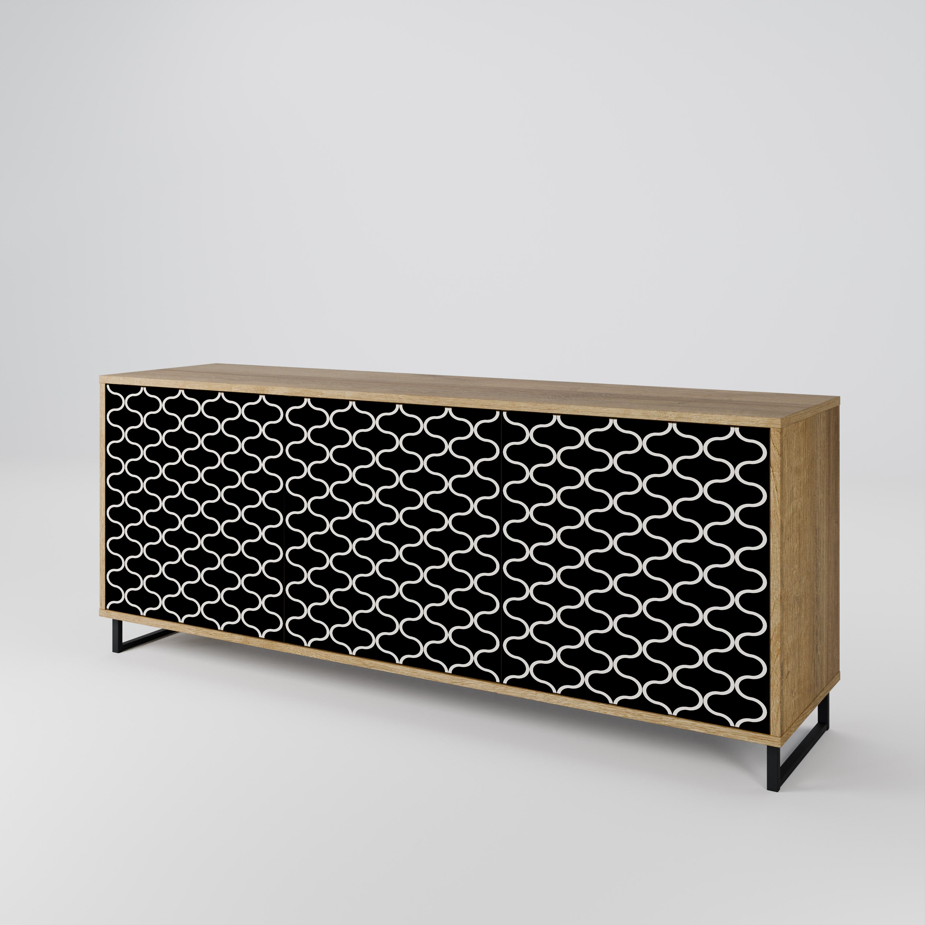 TESSELATED BLACKNESS 3-Door Sideboard