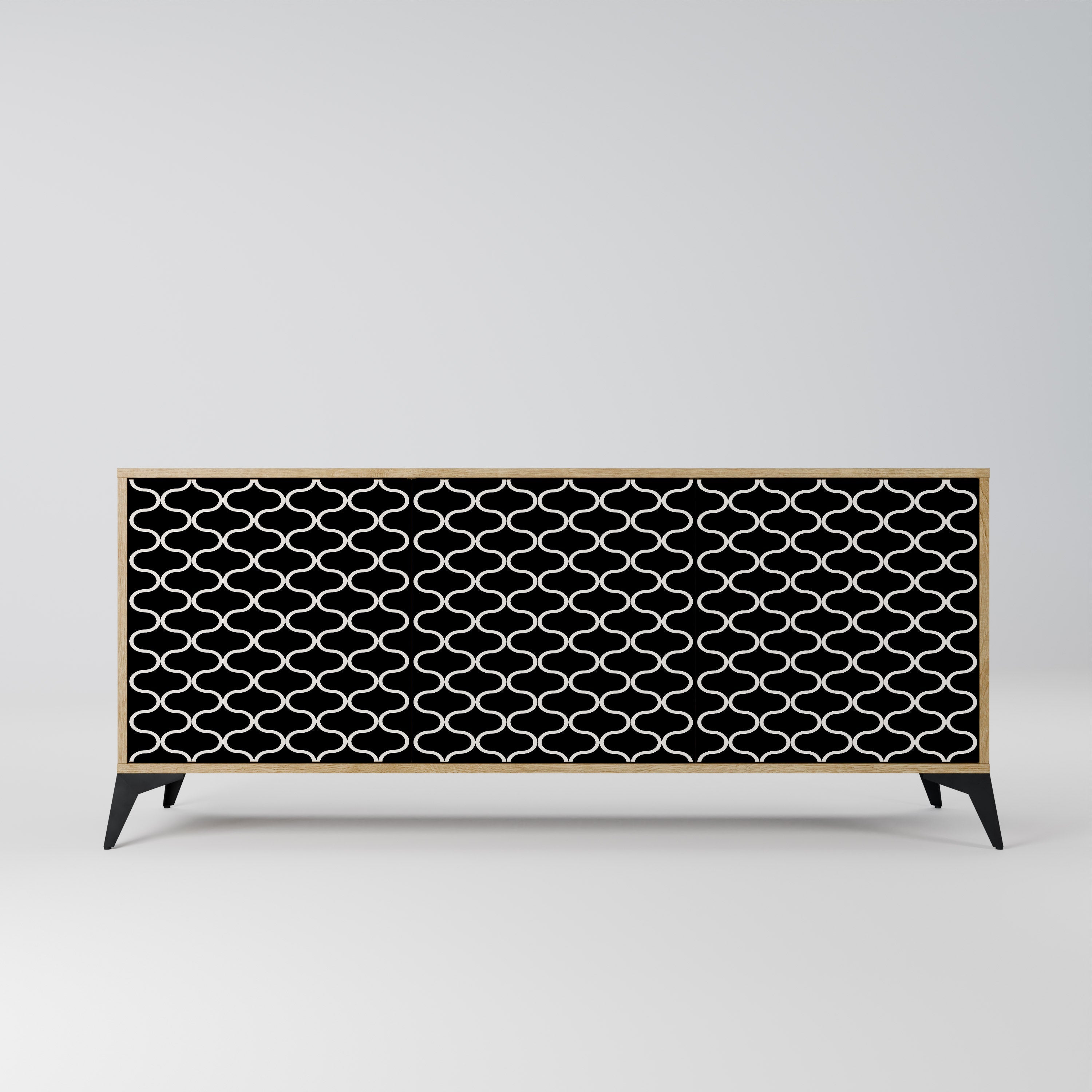 Buffet 3 portes effet chêne TESSELATED BLACKNESS