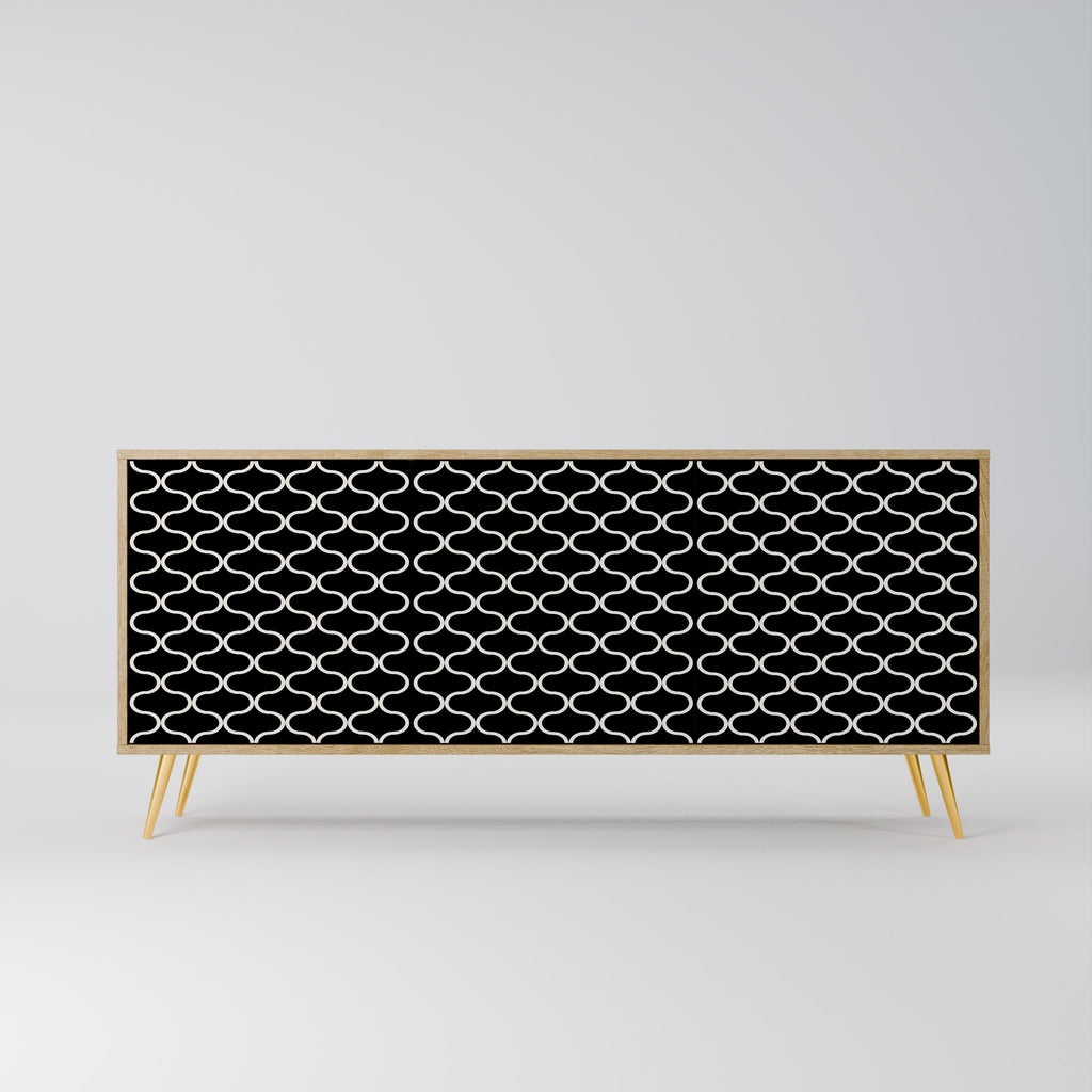 TESSELATED BLACKNESS 3-Door Sideboard in Oak Effect