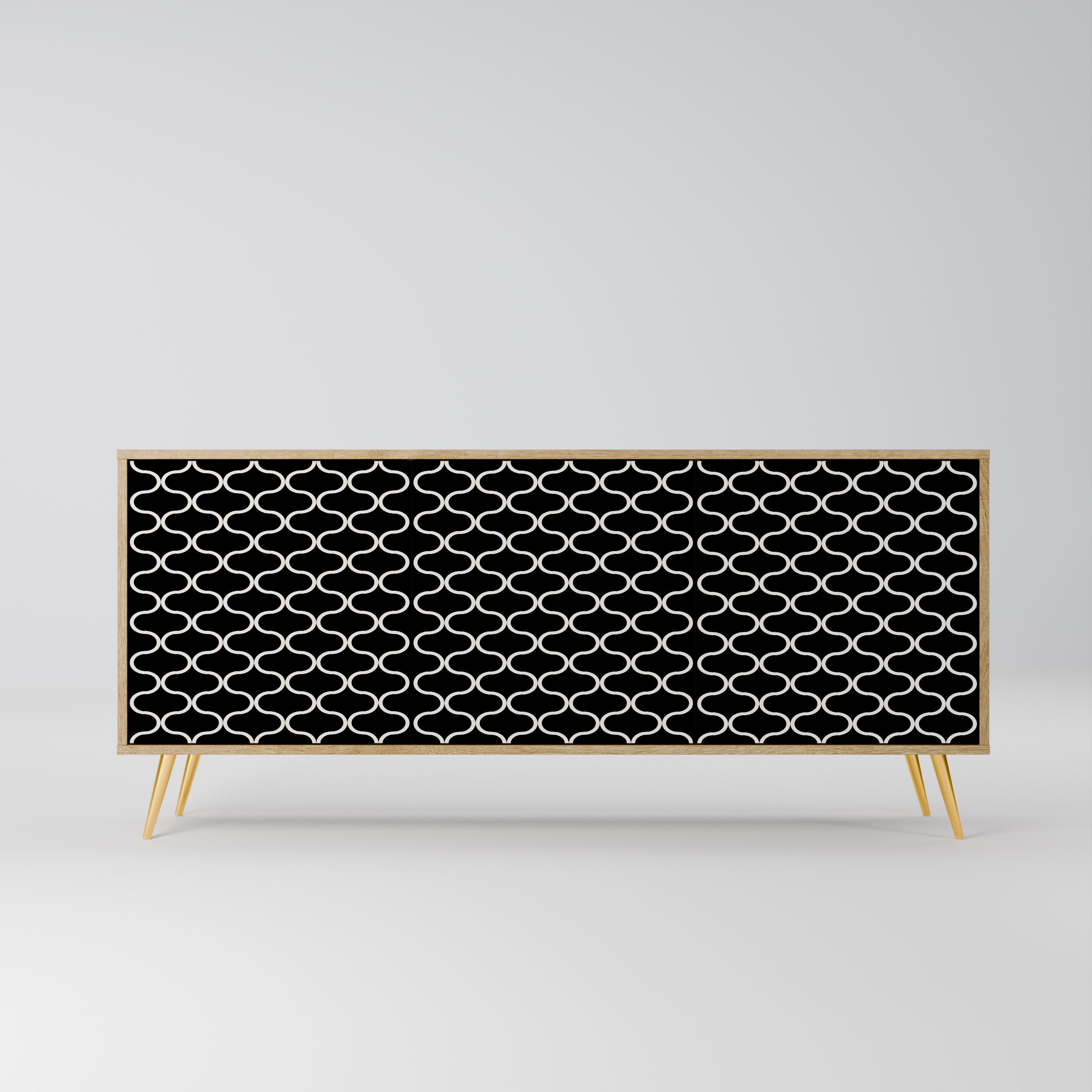 Buffet 3 portes effet chêne TESSELATED BLACKNESS