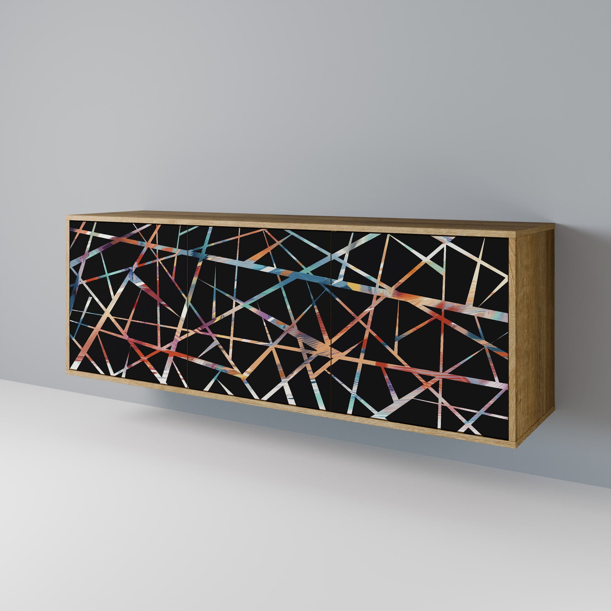 Buffet 3 portes POLYGON VERVE effet chêne