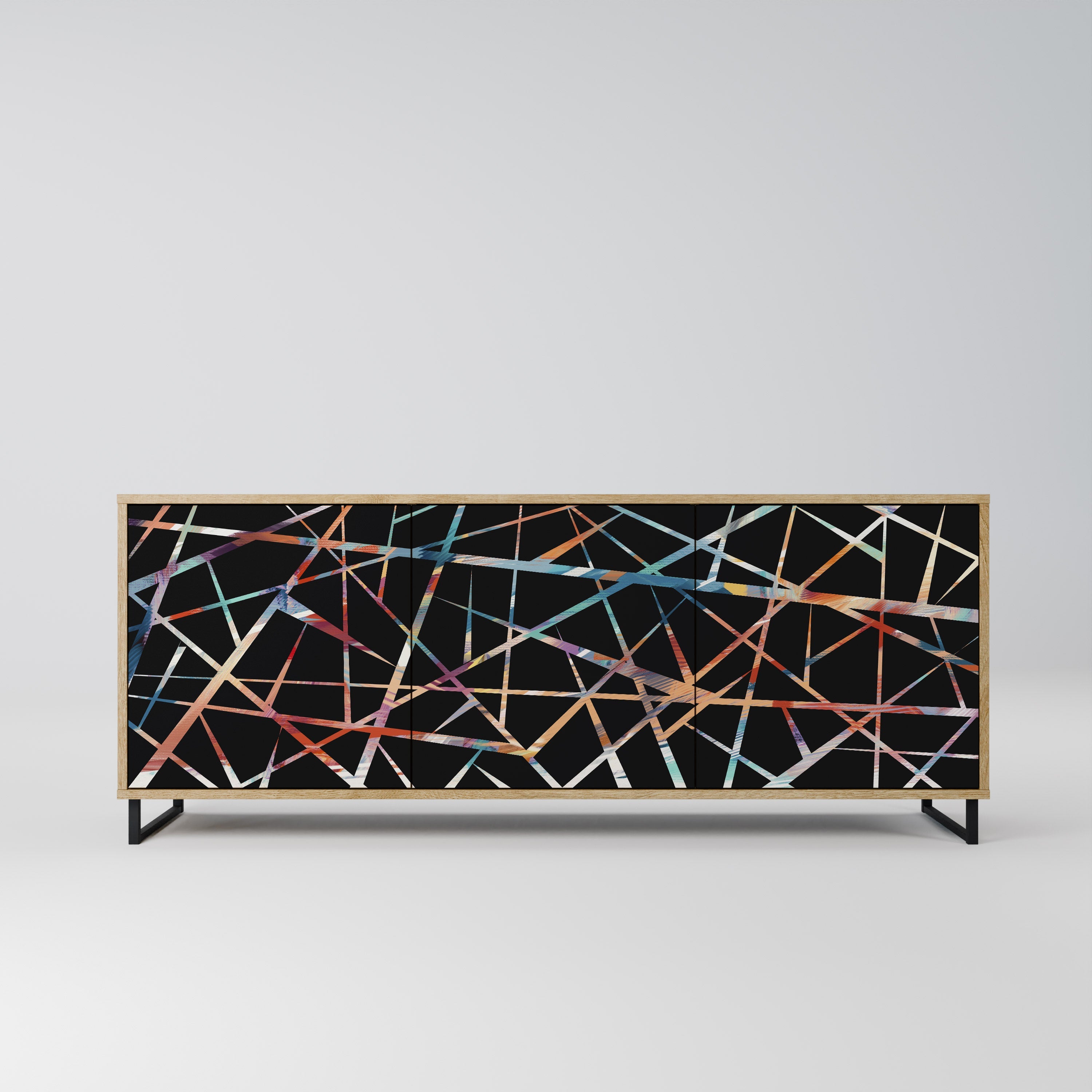 Buffet 3 portes POLYGON VERVE effet chêne