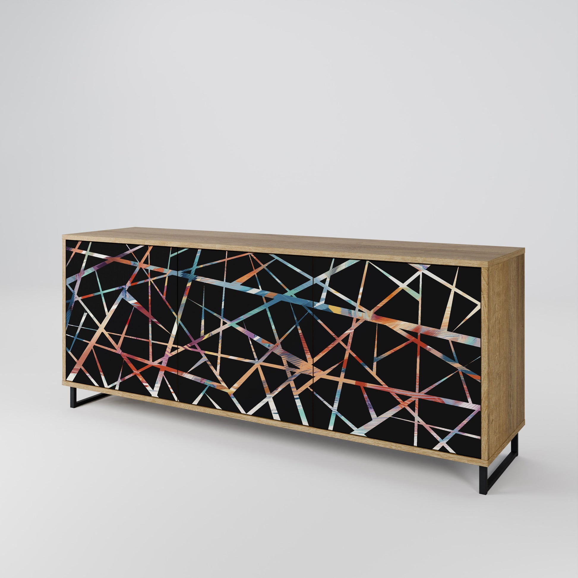 Buffet 3 portes POLYGON VERVE effet chêne