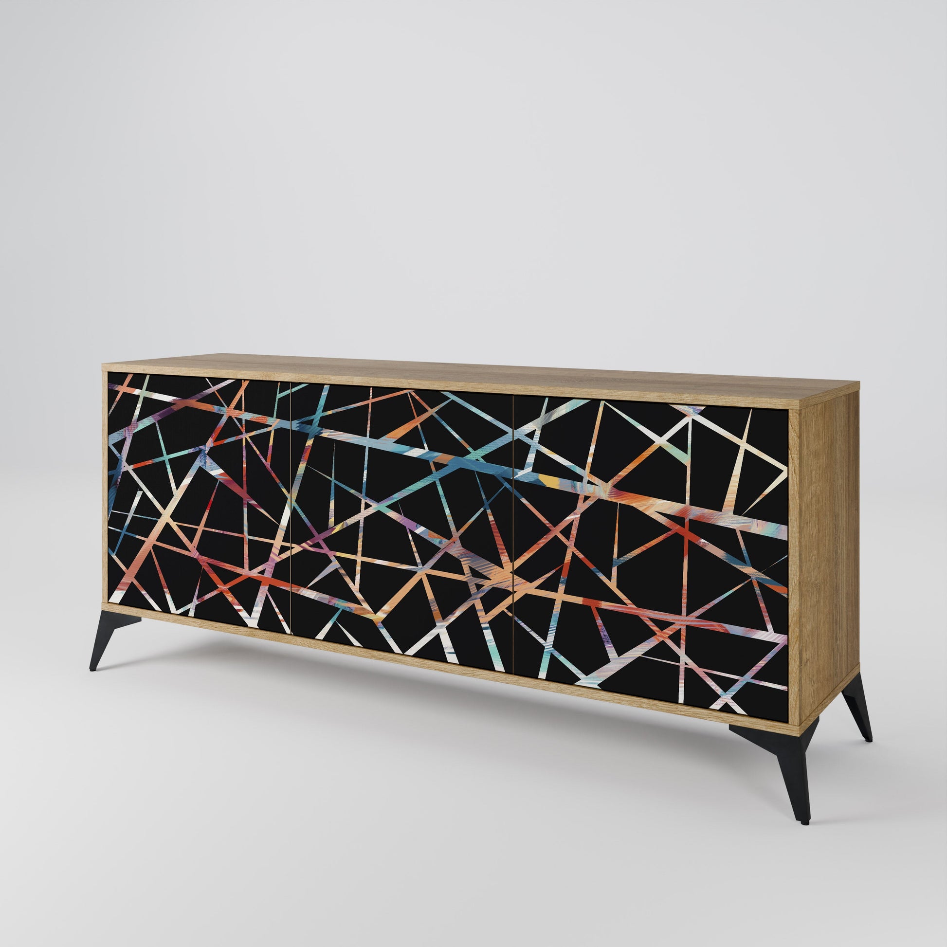 Buffet 3 portes POLYGON VERVE effet chêne