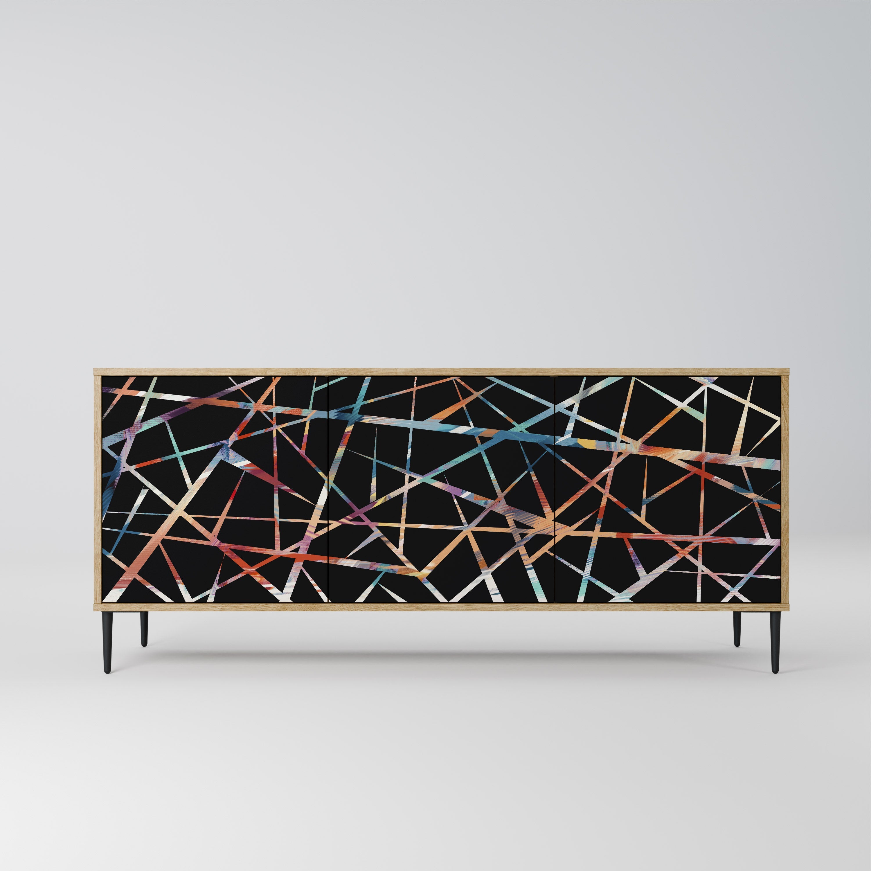 Buffet 3 portes POLYGON VERVE effet chêne