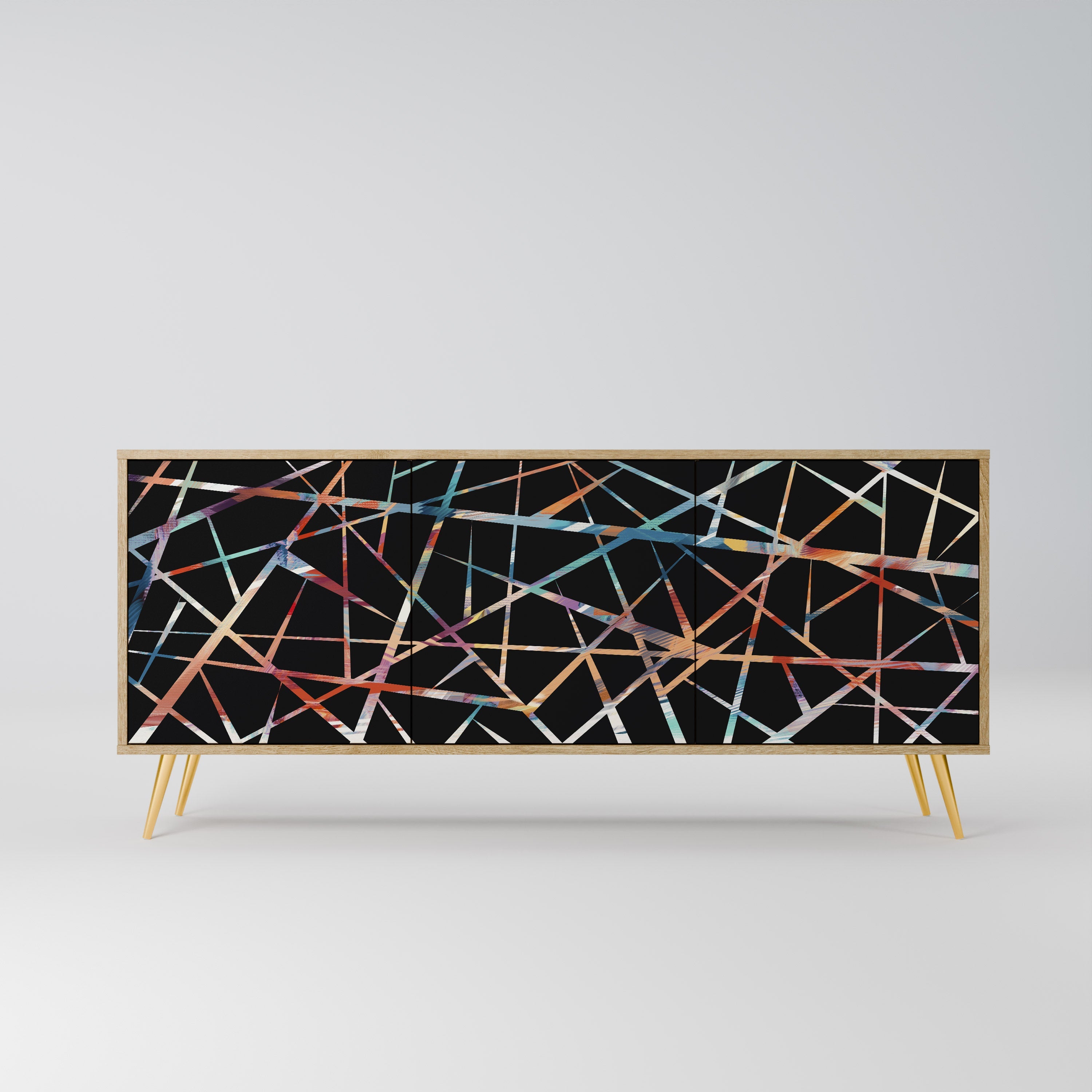 Buffet 3 portes POLYGON VERVE effet chêne