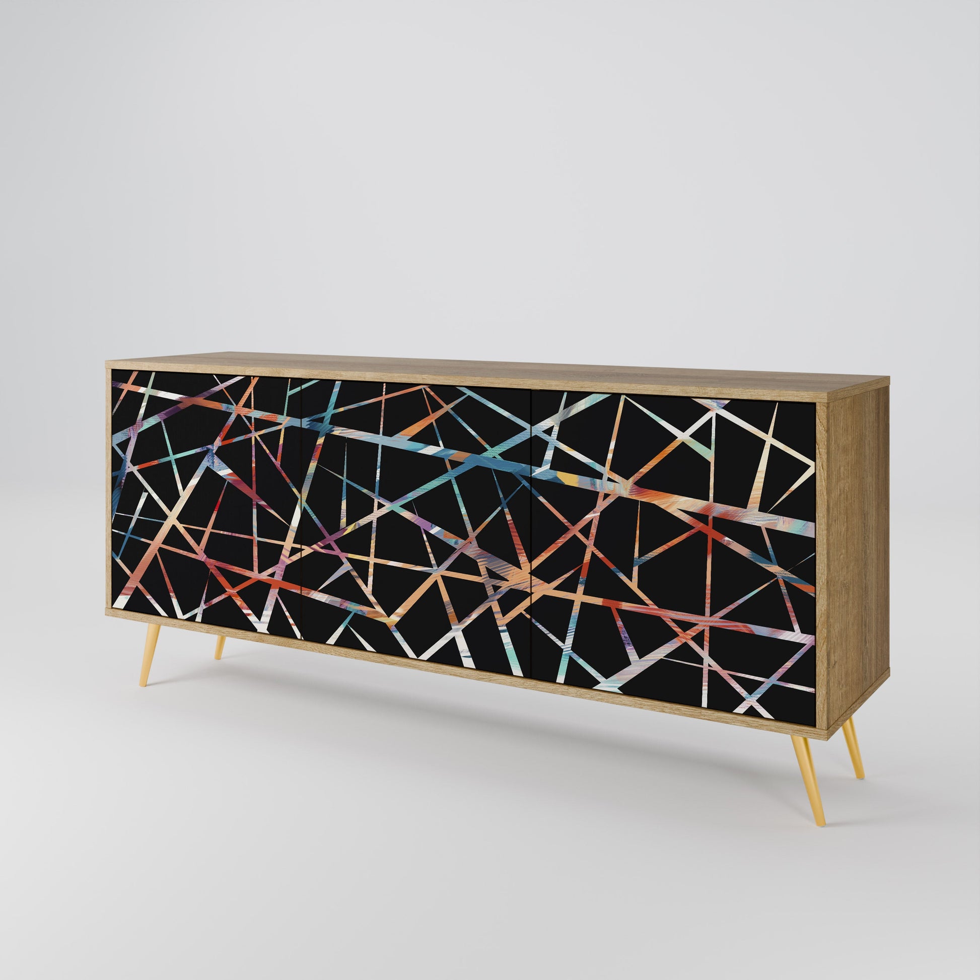 Buffet 3 portes POLYGON VERVE effet chêne