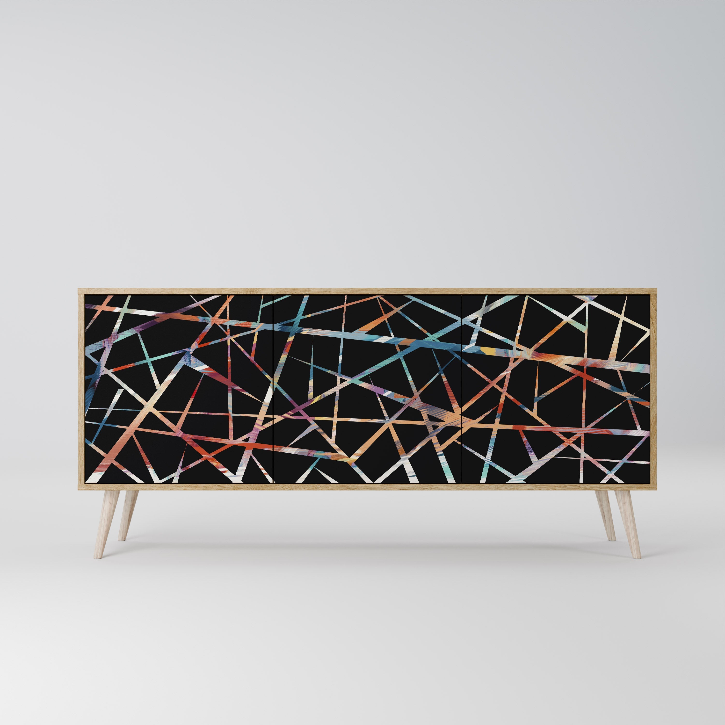 Buffet 3 portes POLYGON VERVE effet chêne