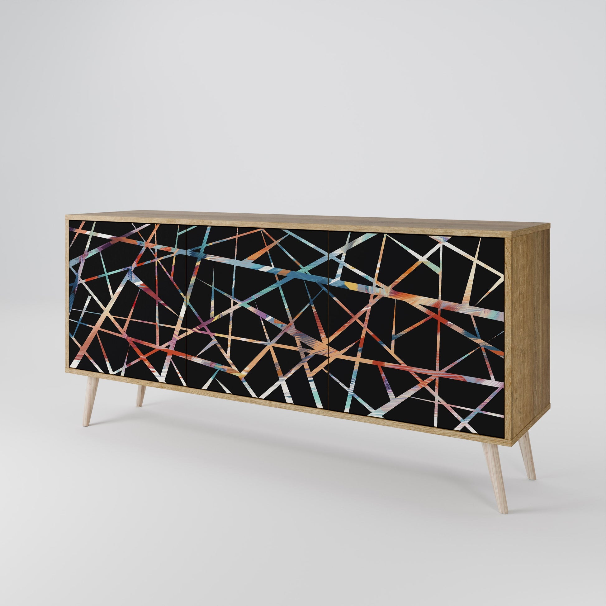 Buffet 3 portes POLYGON VERVE effet chêne