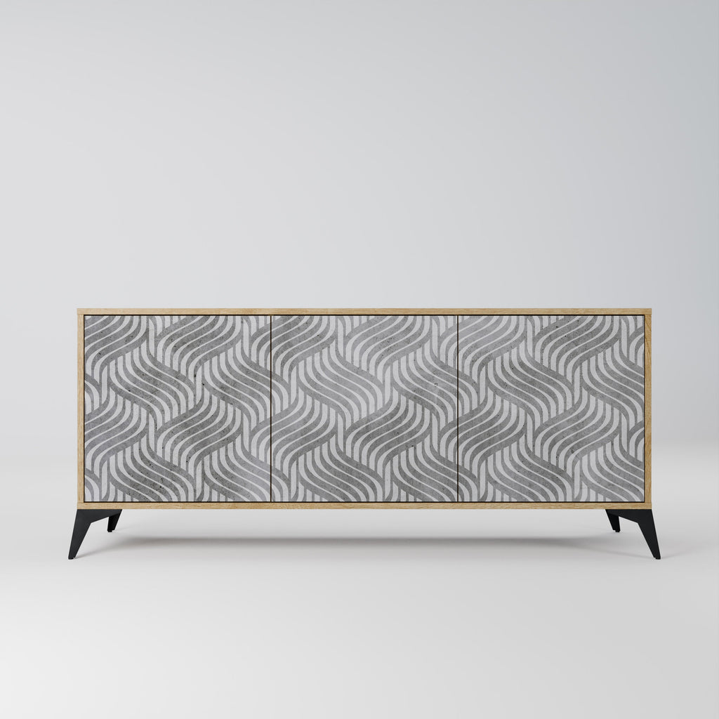 CONCRETE MOVEMENT 3-Door Sideboard in Oak Effect
