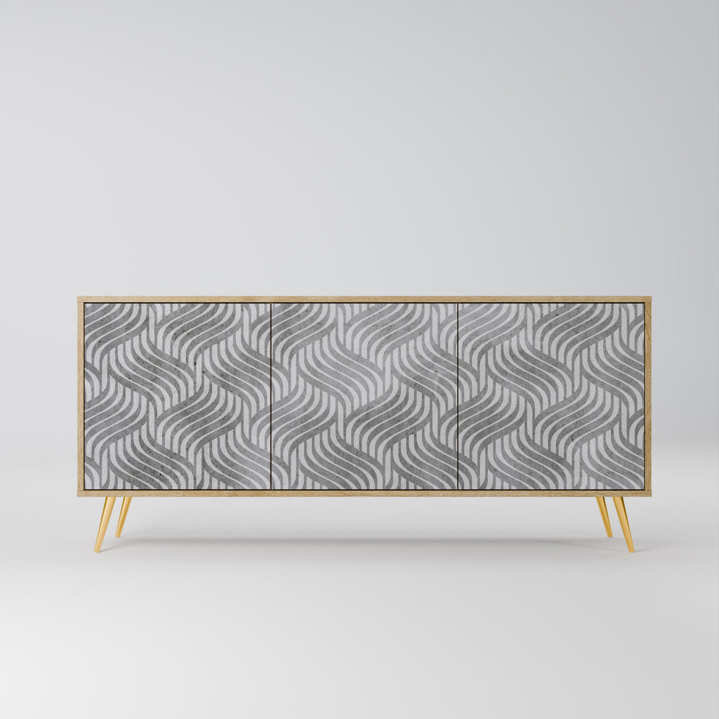CONCRETE MOVEMENT 3-Door Sideboard in Oak Effect