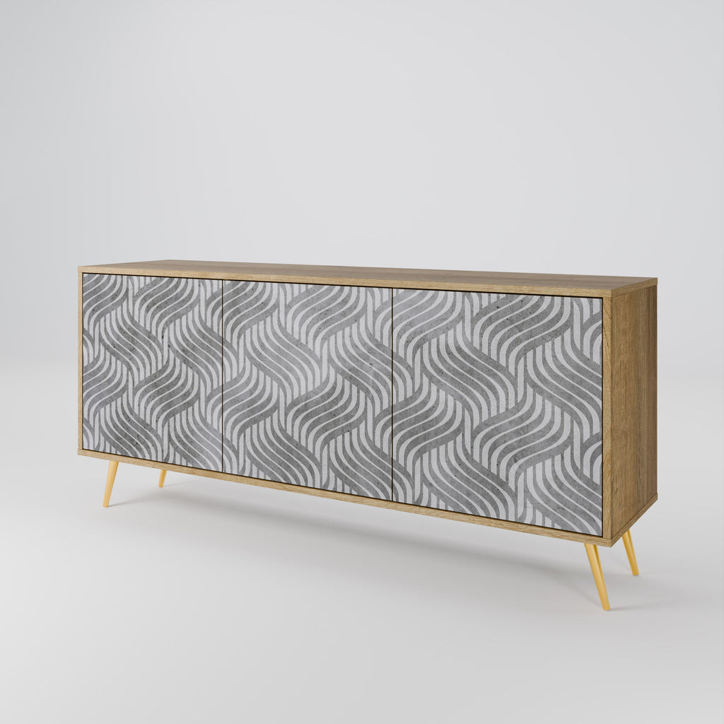 CONCRETE MOVEMENT 3-Door Sideboard in Oak Effect