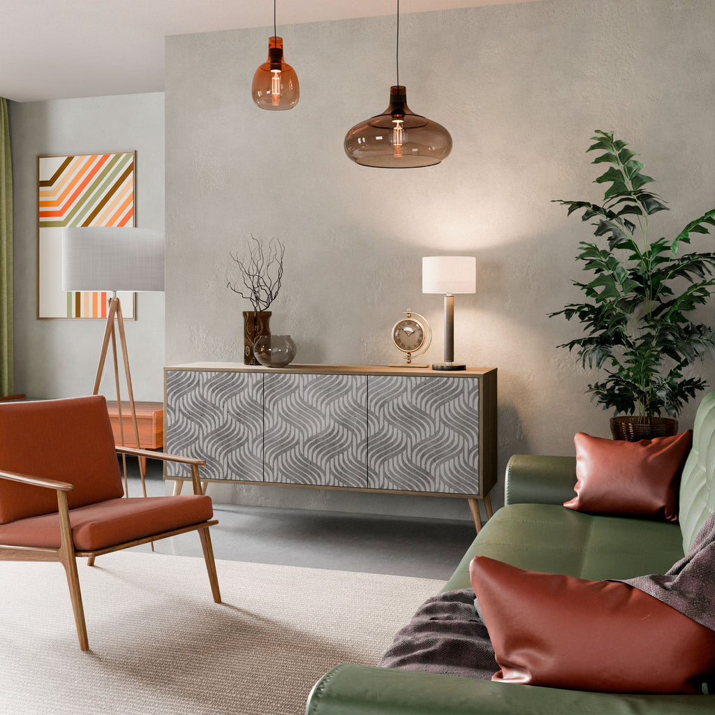 CONCRETE MOVEMENT 3-Door Sideboard in Oak Effect