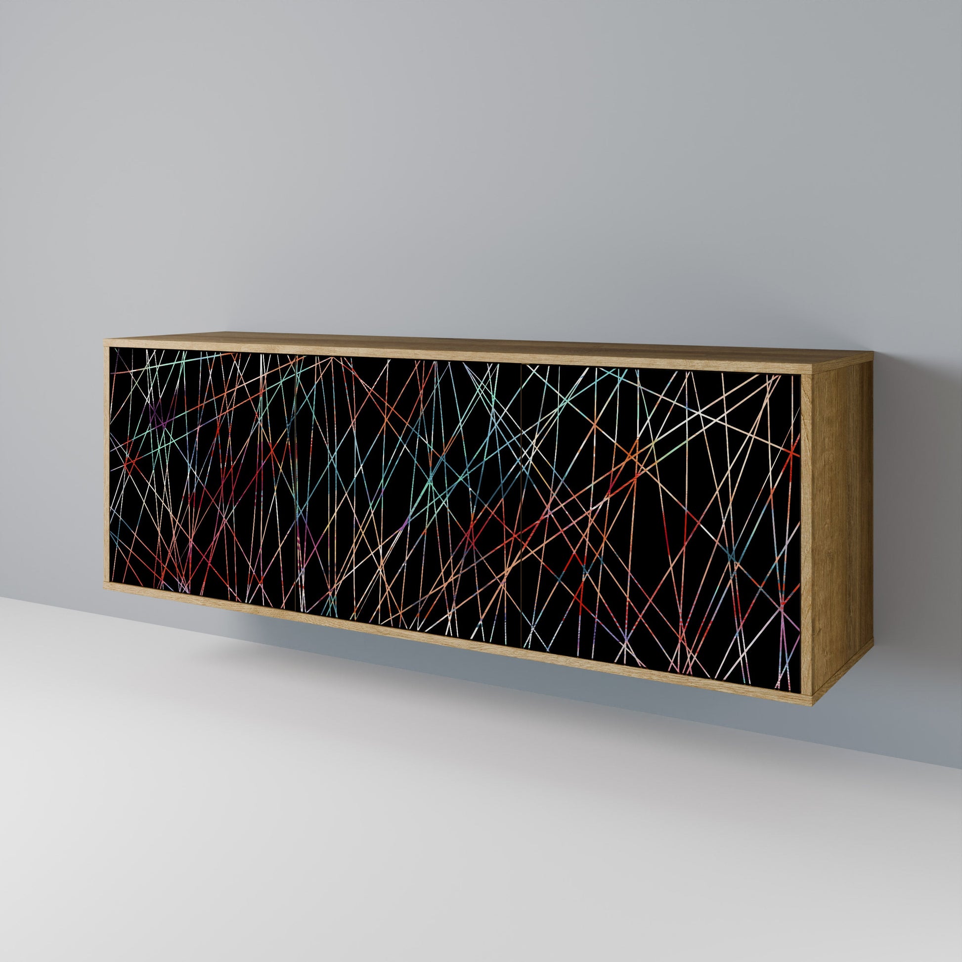 Buffet 3 portes LUMINOUS SNARE effet chêne