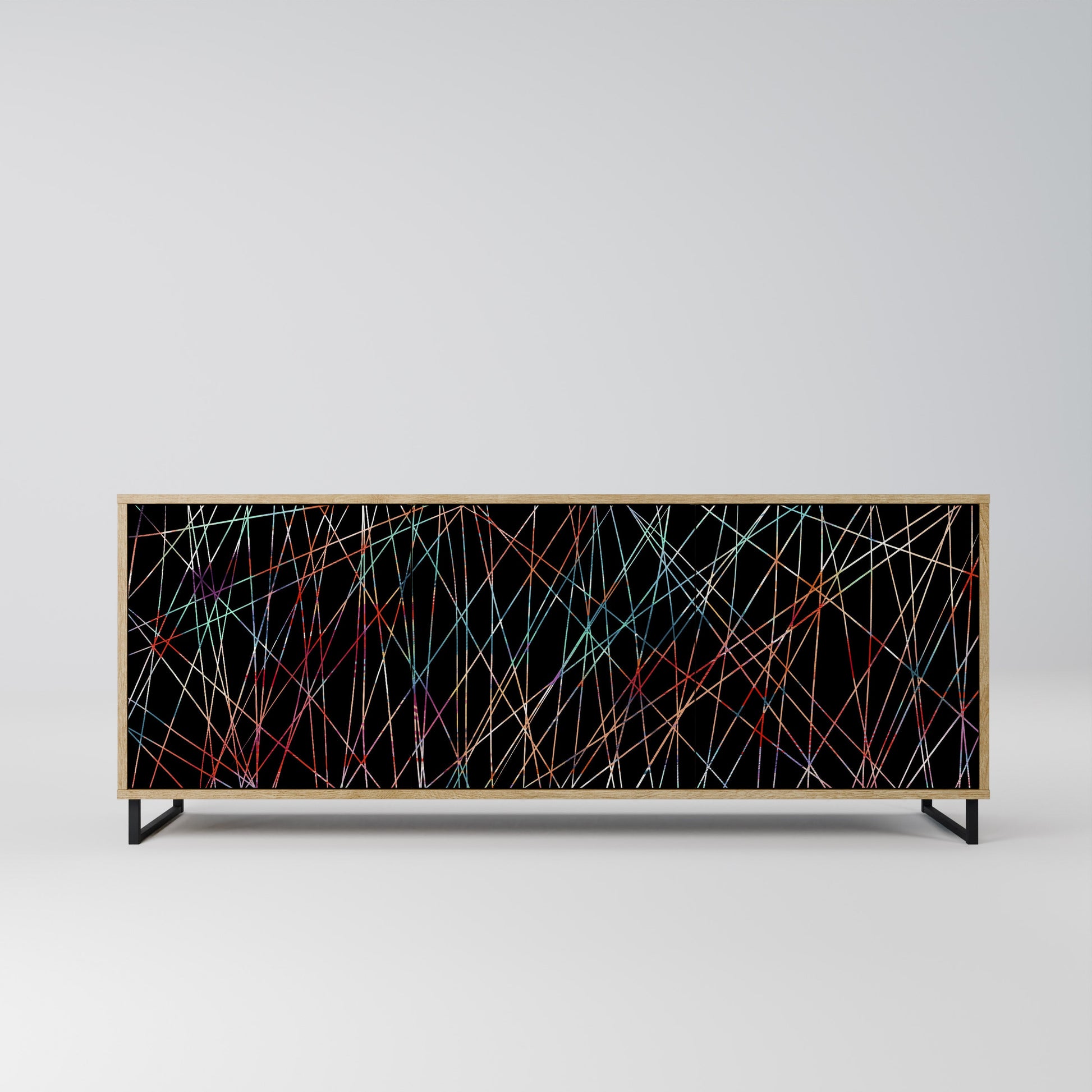 Buffet 3 portes LUMINOUS SNARE effet chêne