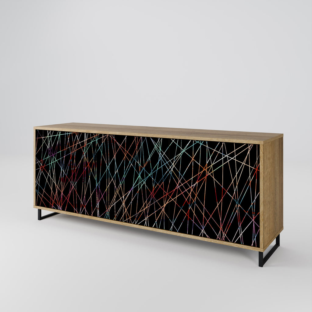 Buffet 3 portes LUMINOUS SNARE effet chêne