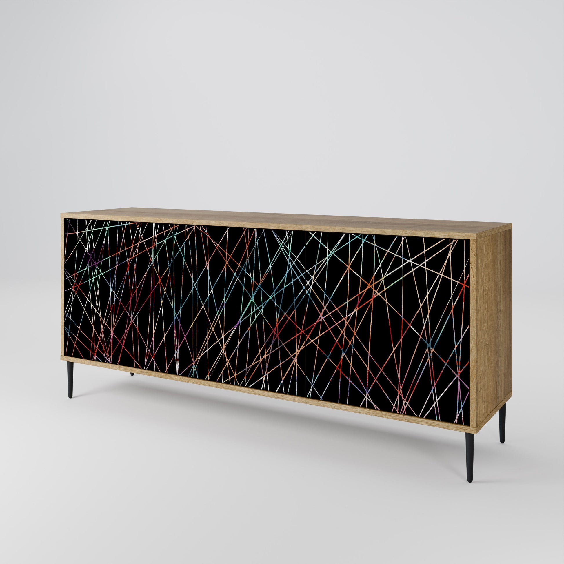 Buffet 3 portes LUMINOUS SNARE effet chêne