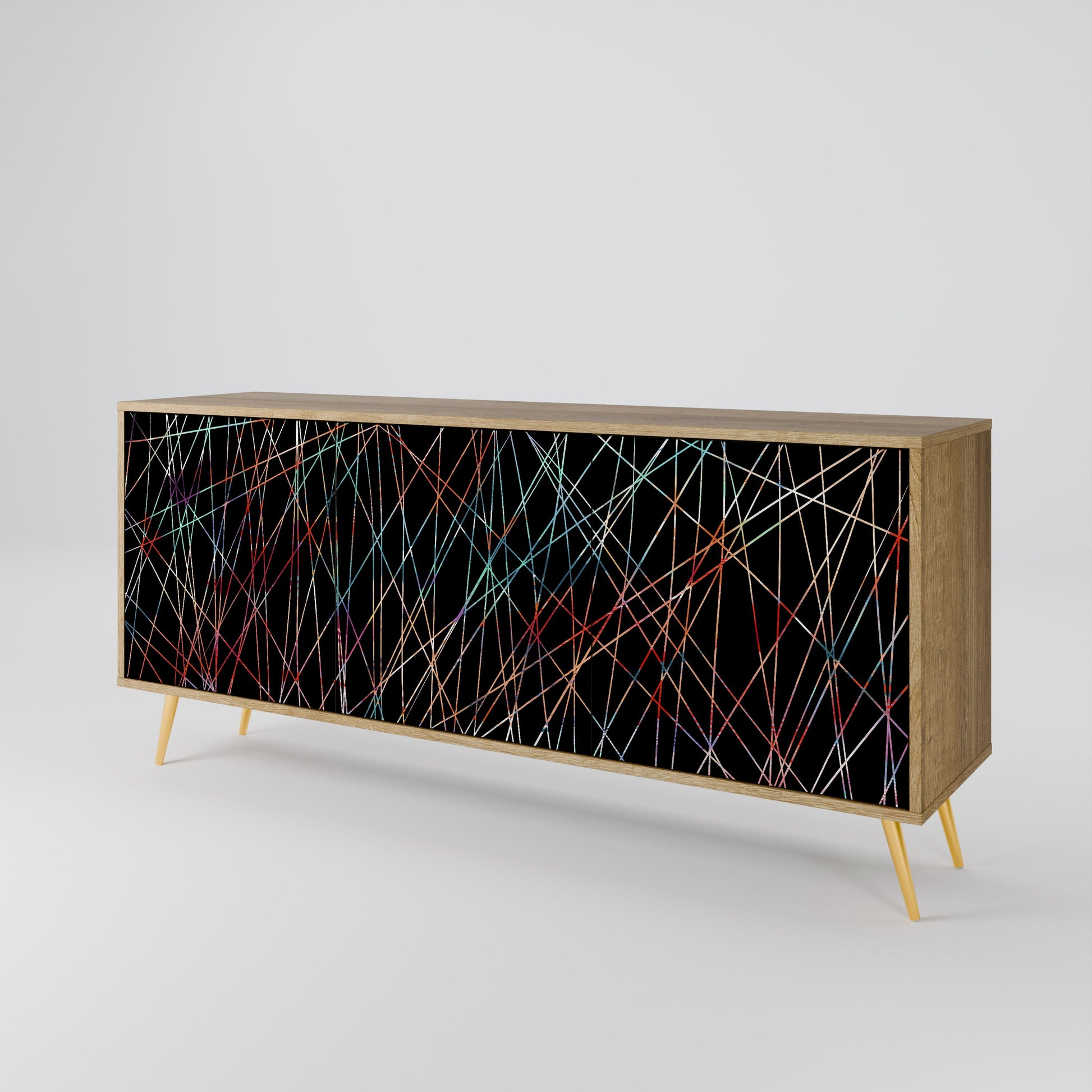 Buffet 3 portes LUMINOUS SNARE effet chêne