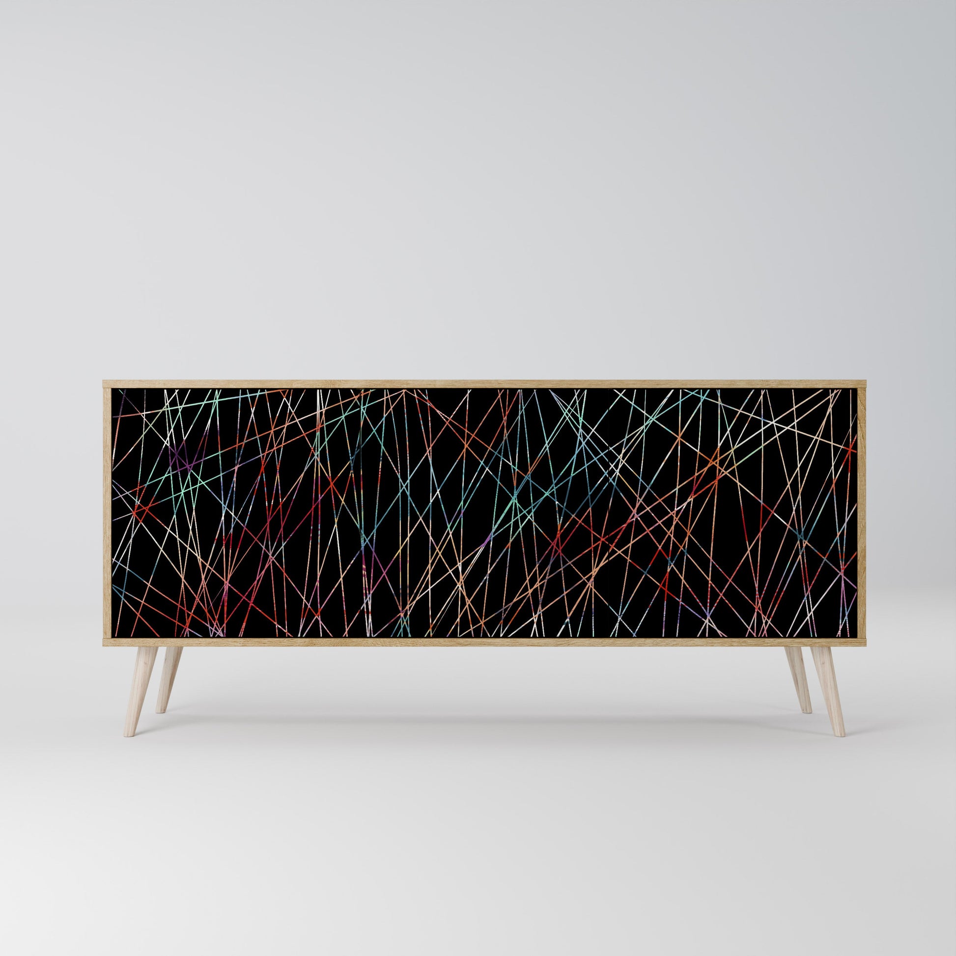 Buffet 3 portes LUMINOUS SNARE effet chêne