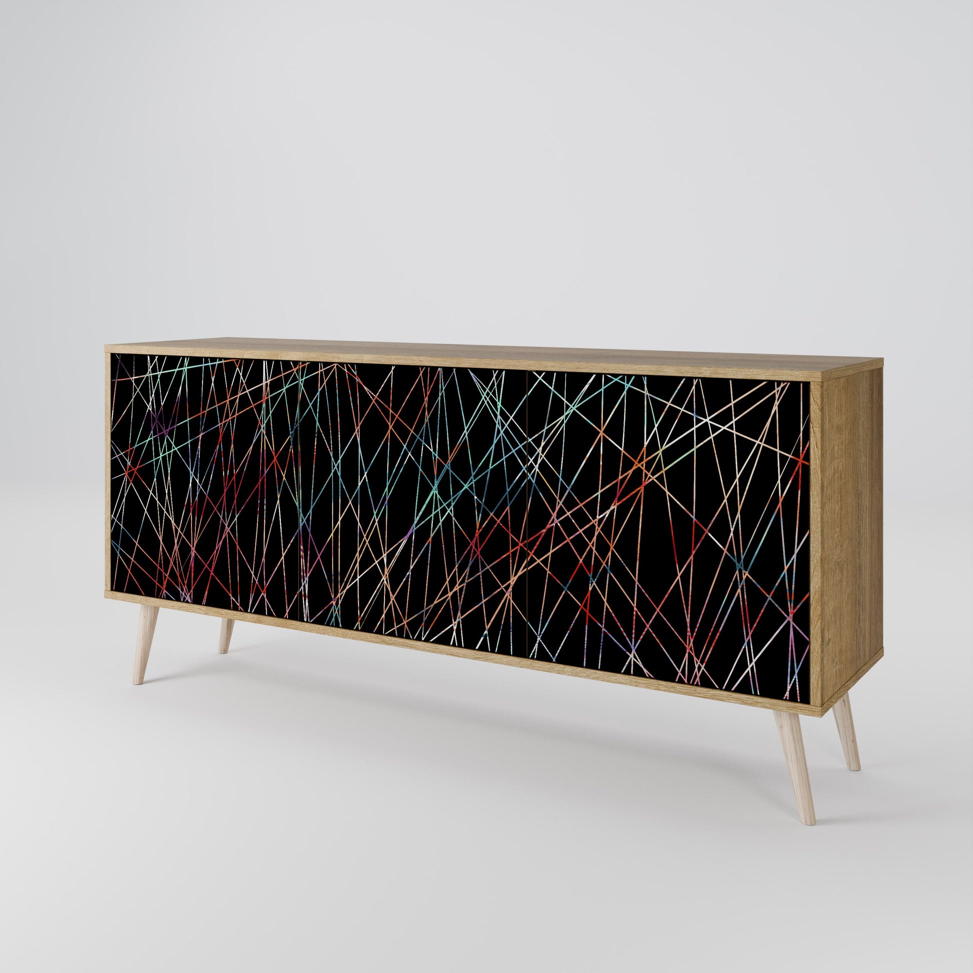 Buffet 3 portes LUMINOUS SNARE effet chêne