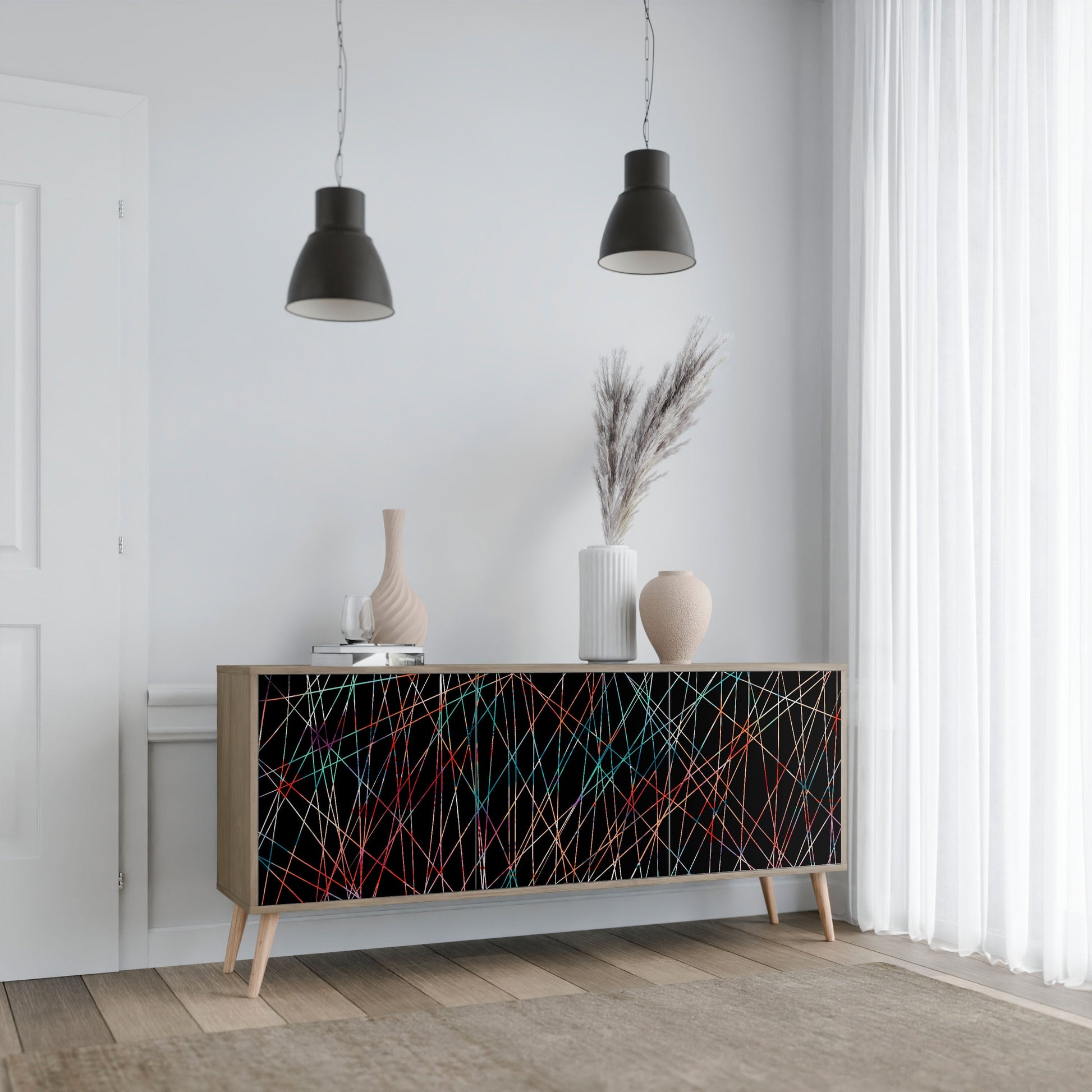 Buffet 3 portes LUMINOUS SNARE effet chêne