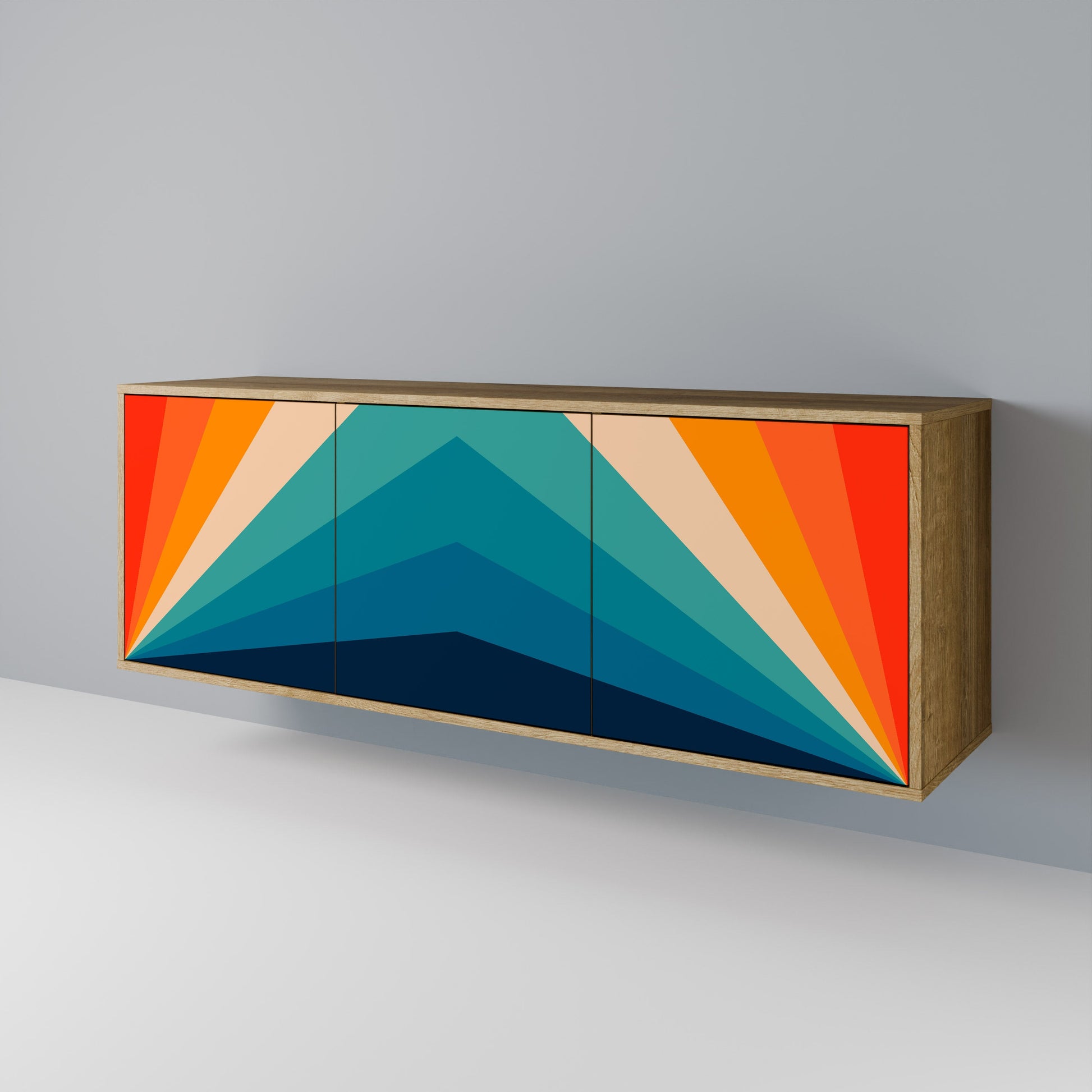 Buffet 3 portes PRISM CONCUSSION effet chêne