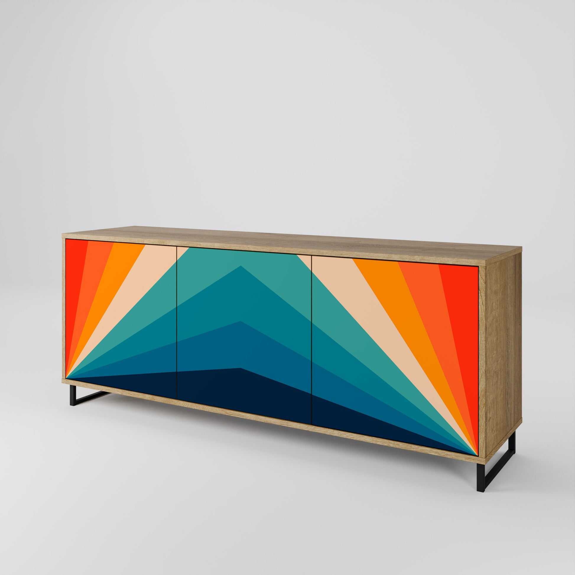 Buffet 3 portes PRISM CONCUSSION effet chêne