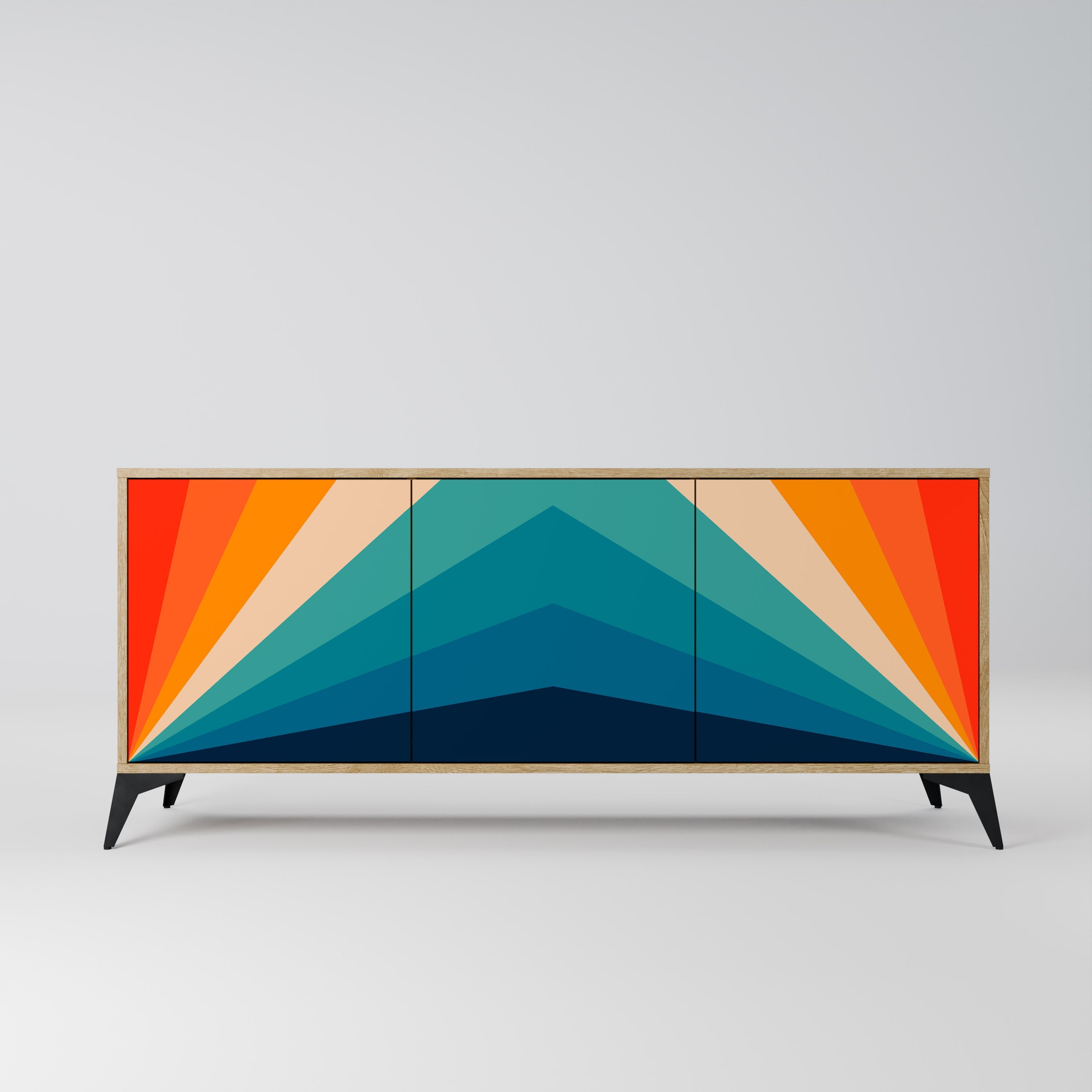 Buffet 3 portes PRISM CONCUSSION effet chêne