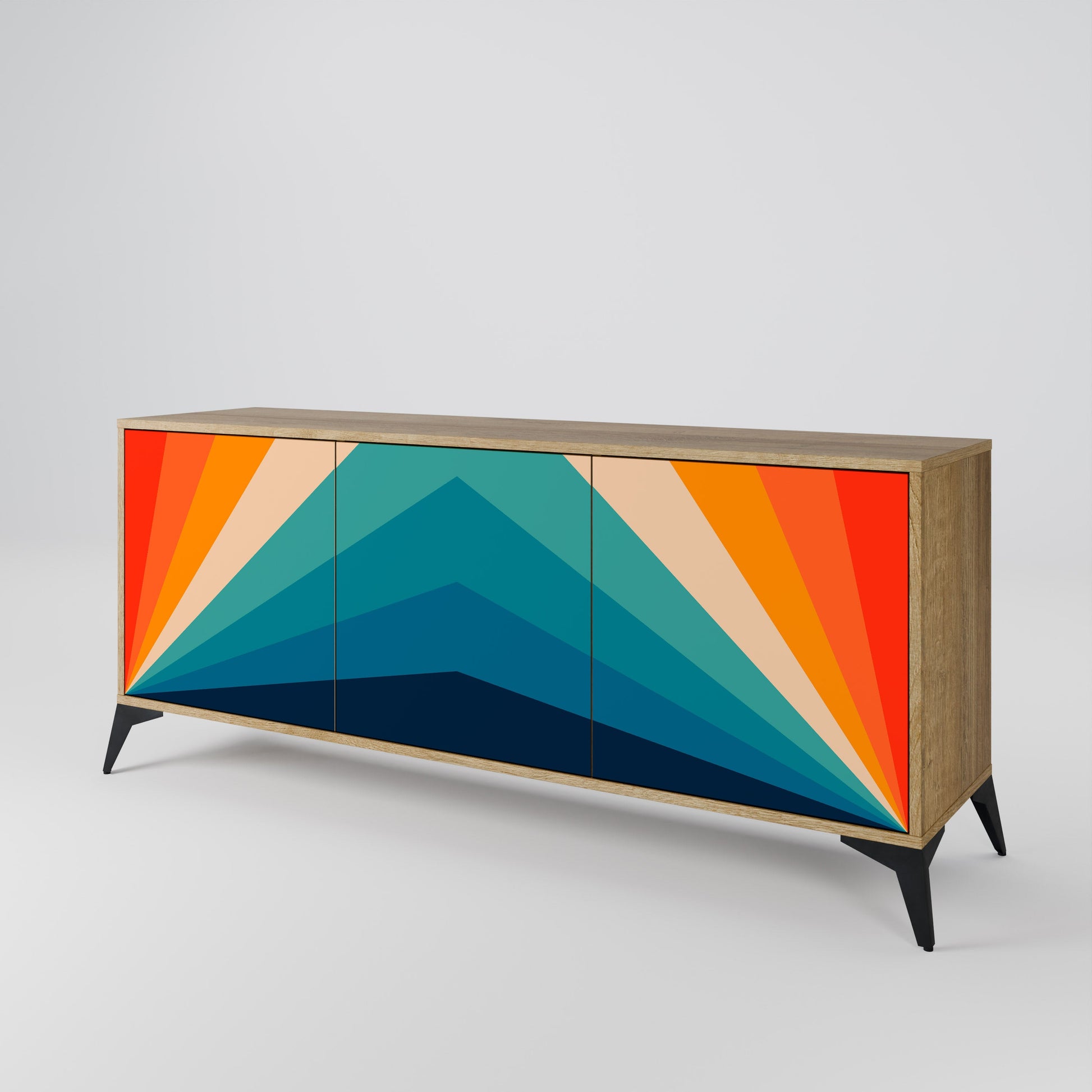 Buffet 3 portes PRISM CONCUSSION effet chêne