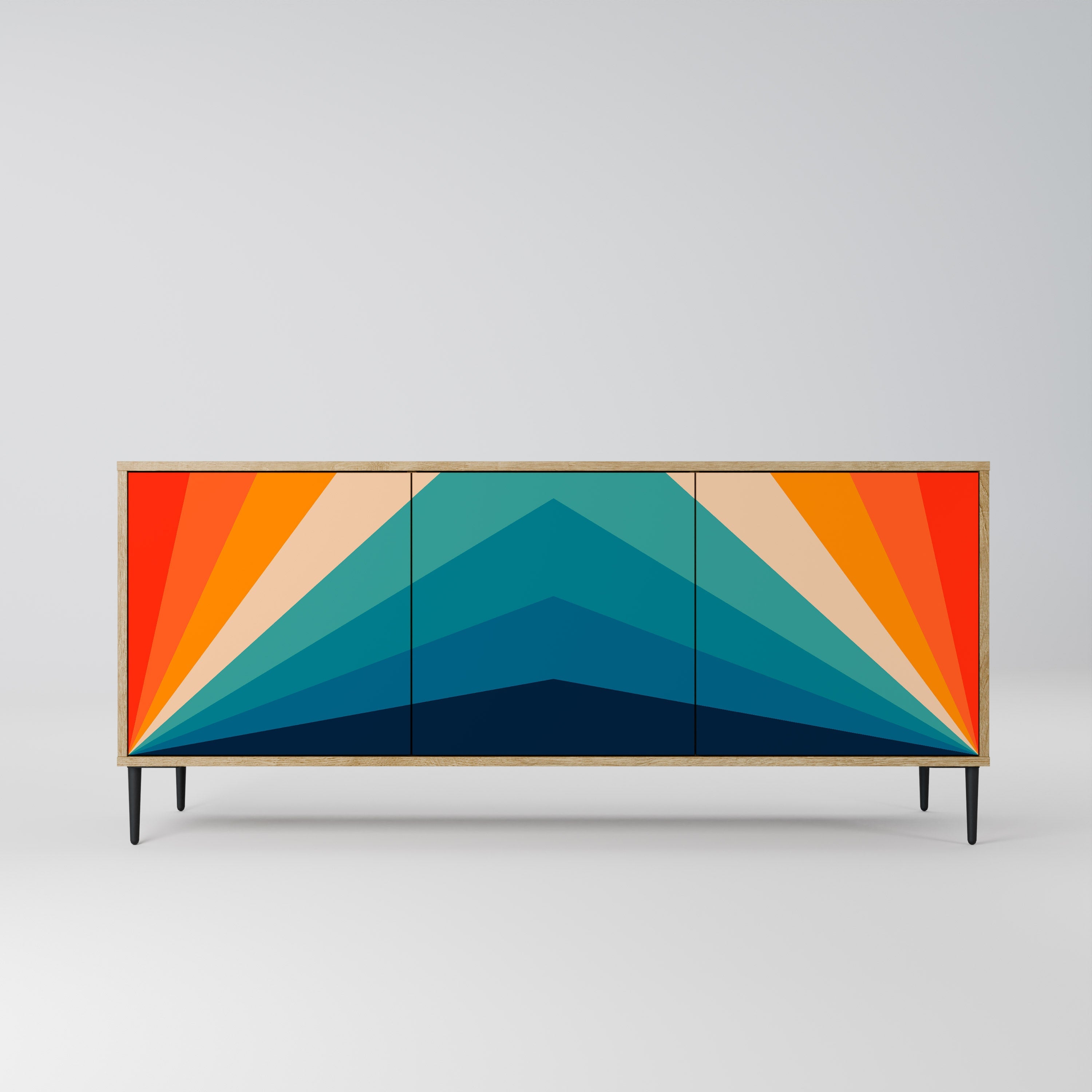 Buffet 3 portes PRISM CONCUSSION effet chêne