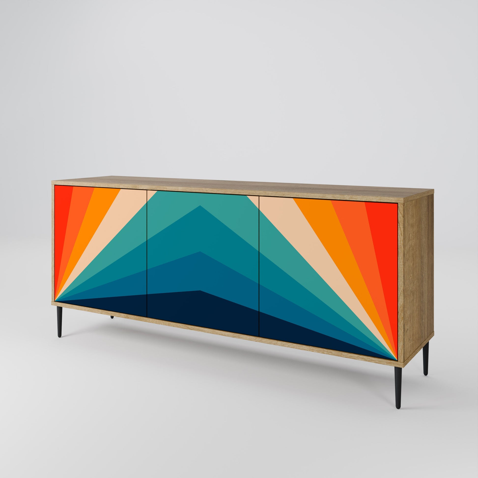 Buffet 3 portes PRISM CONCUSSION effet chêne