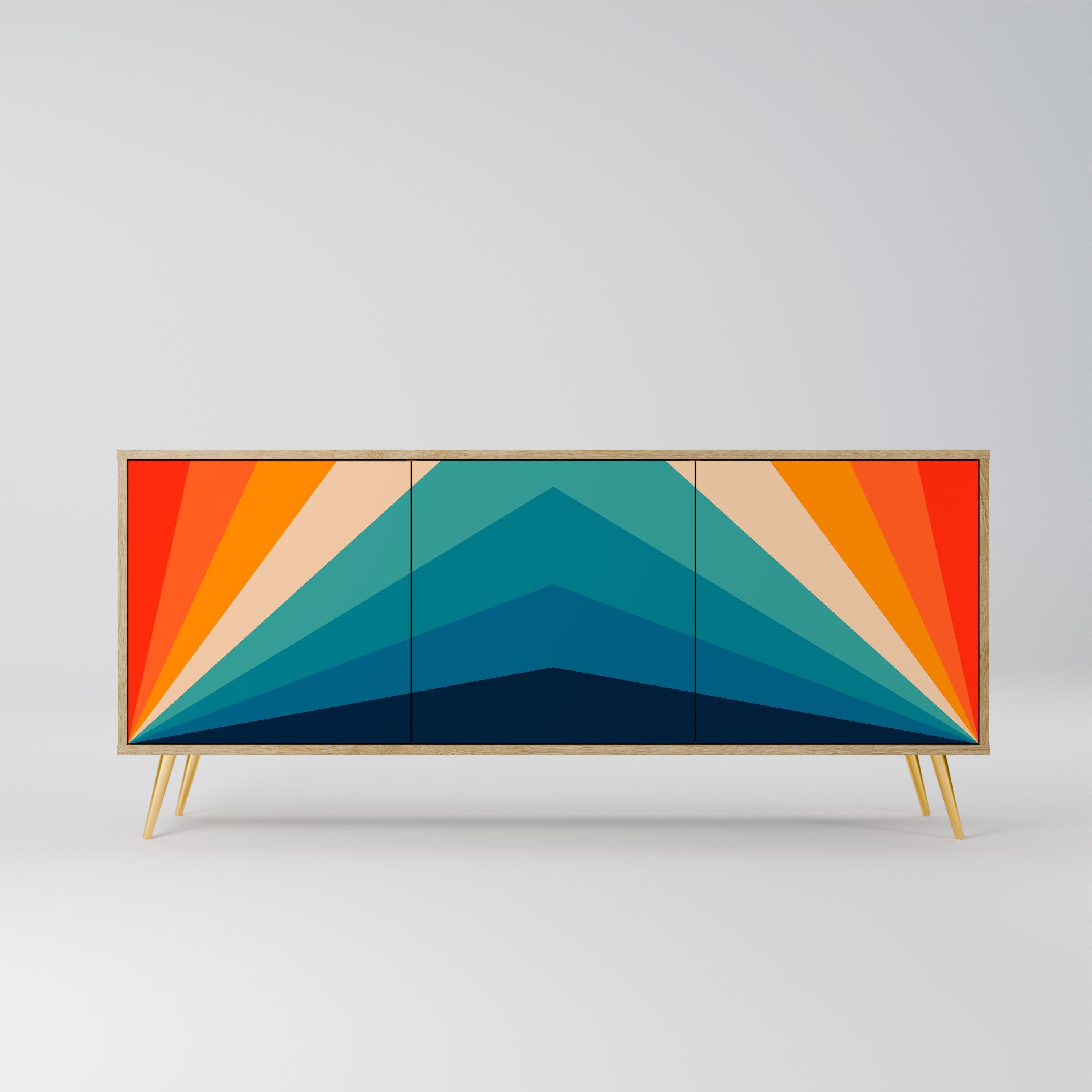 Buffet 3 portes PRISM CONCUSSION effet chêne