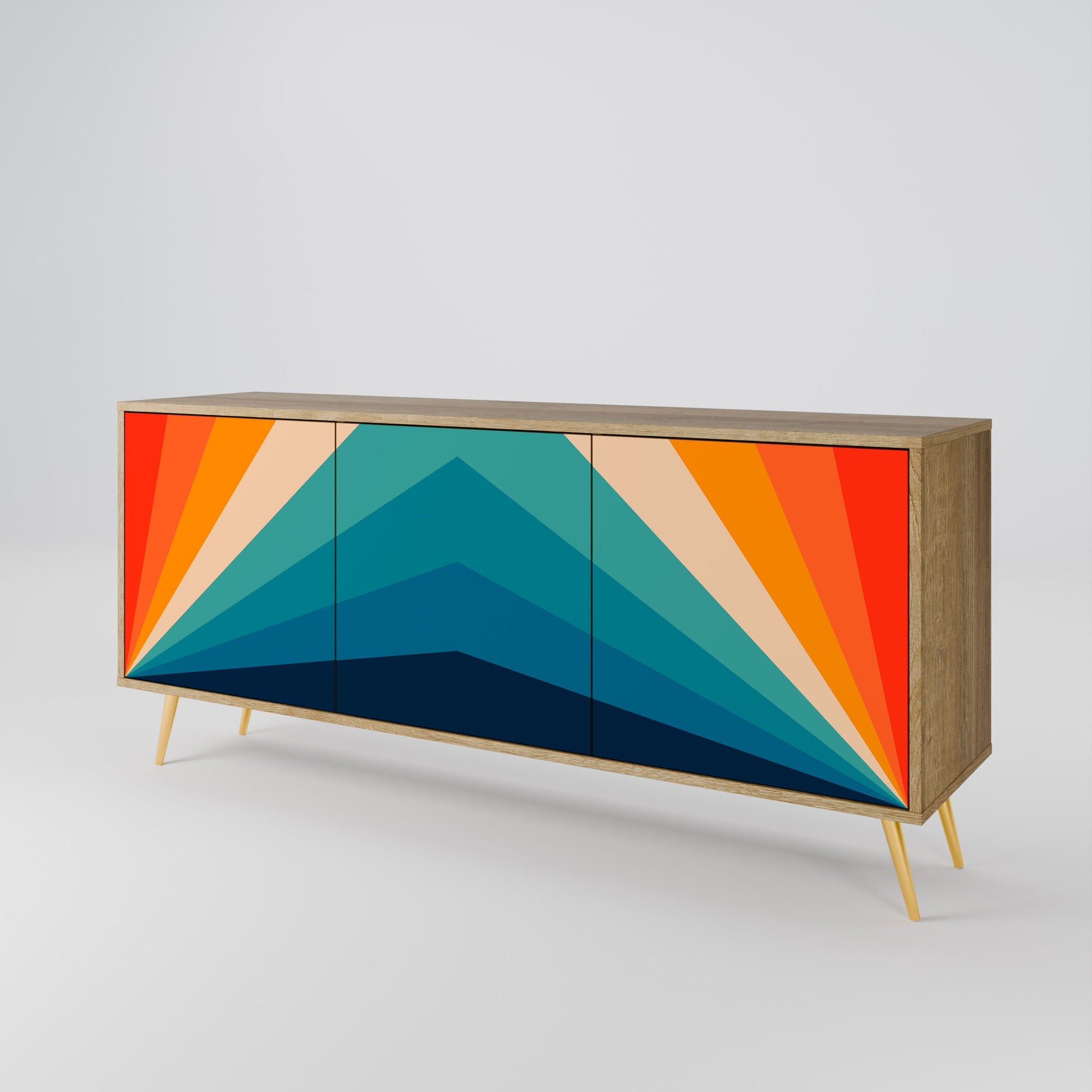 Buffet 3 portes PRISM CONCUSSION effet chêne