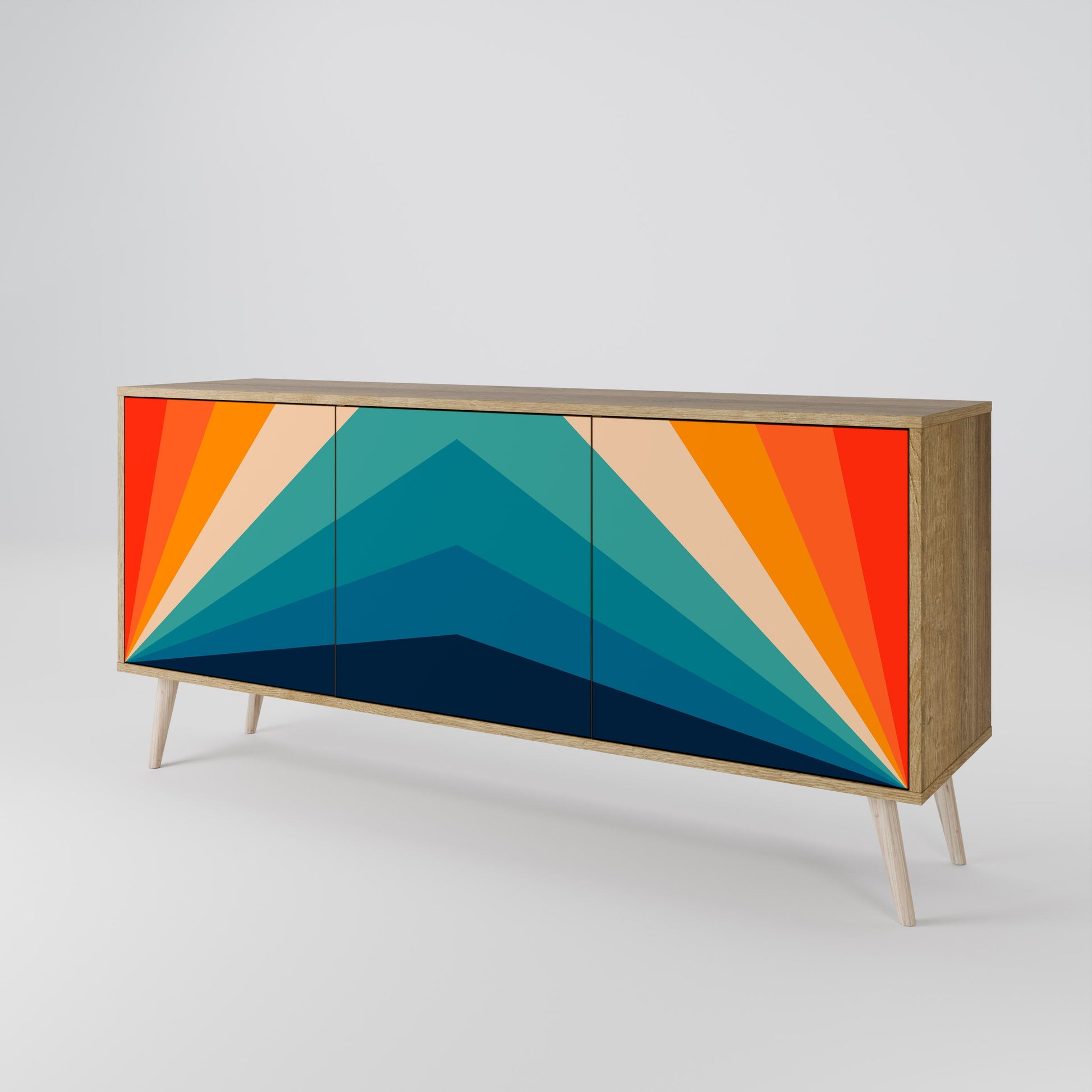Buffet 3 portes PRISM CONCUSSION effet chêne