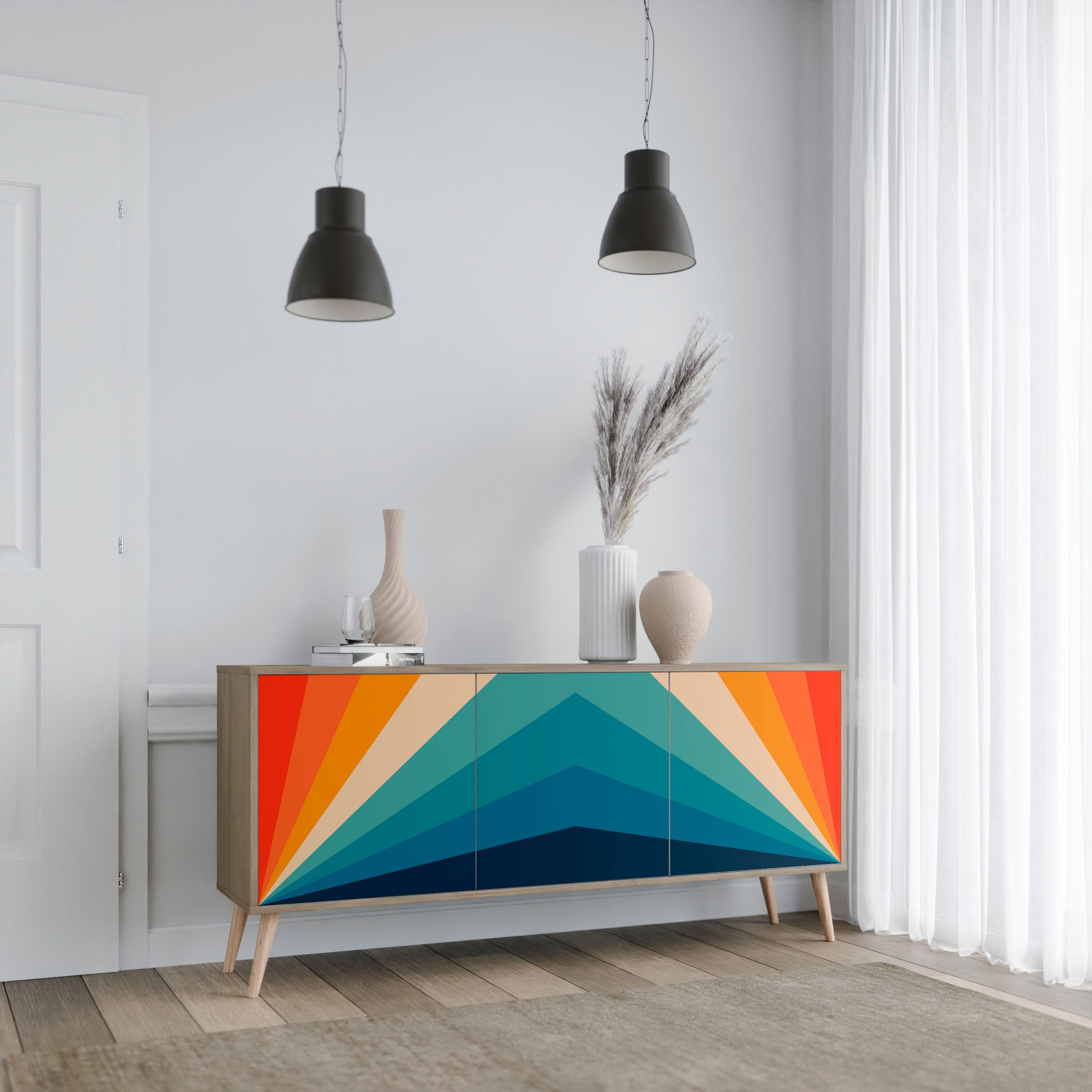 Buffet 3 portes PRISM CONCUSSION effet chêne