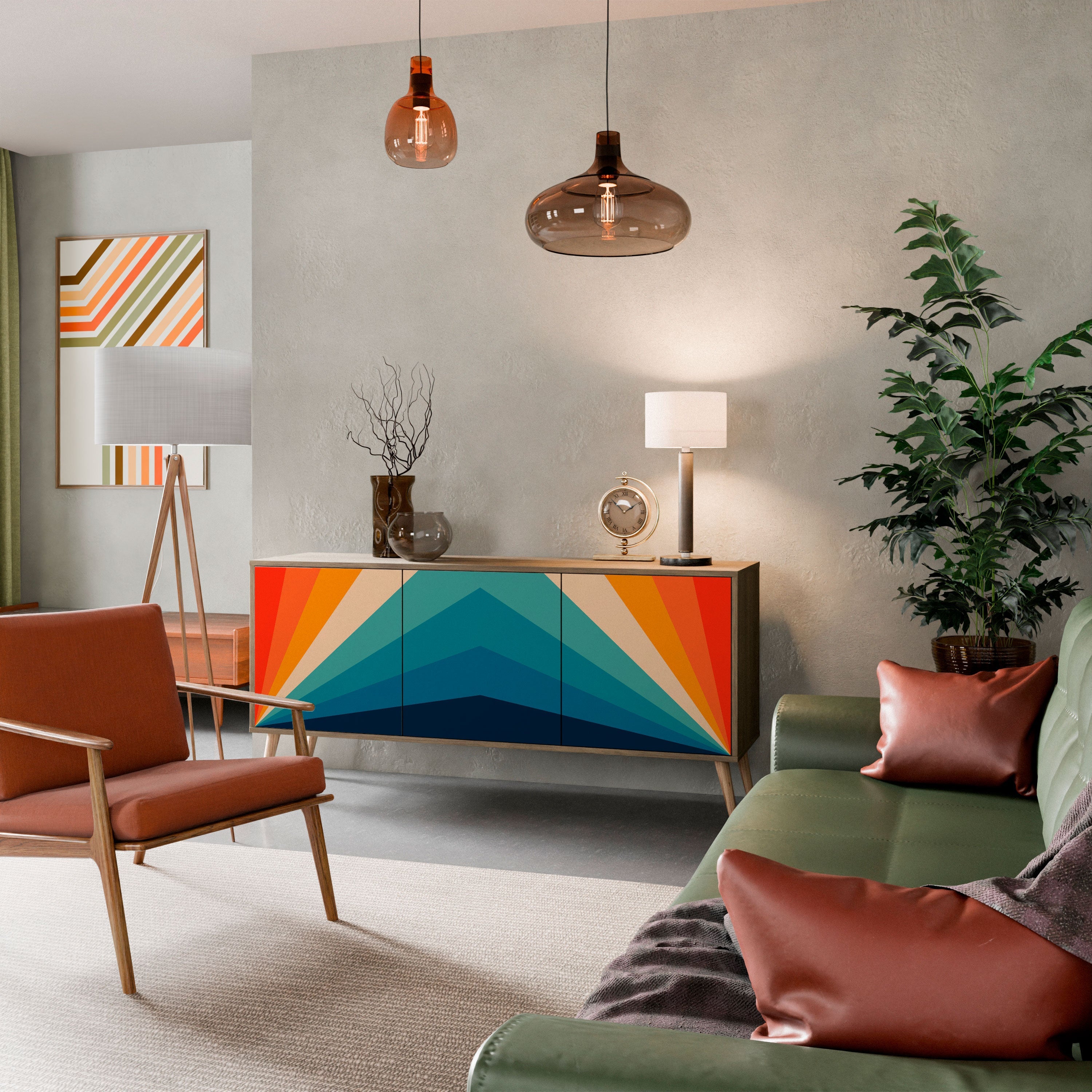 Buffet 3 portes PRISM CONCUSSION effet chêne