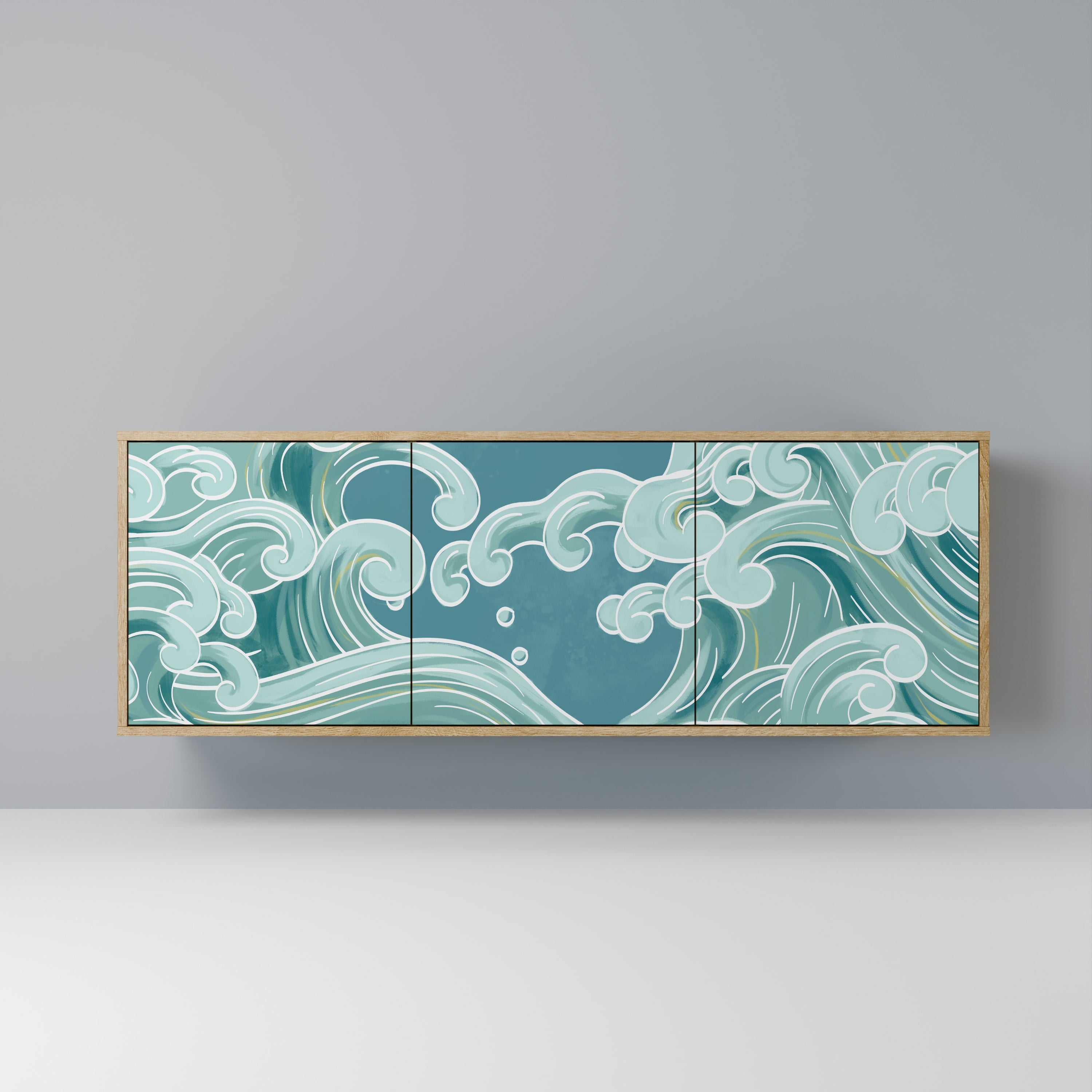 Buffet 3 portes ASIAN SWAY effet chêne