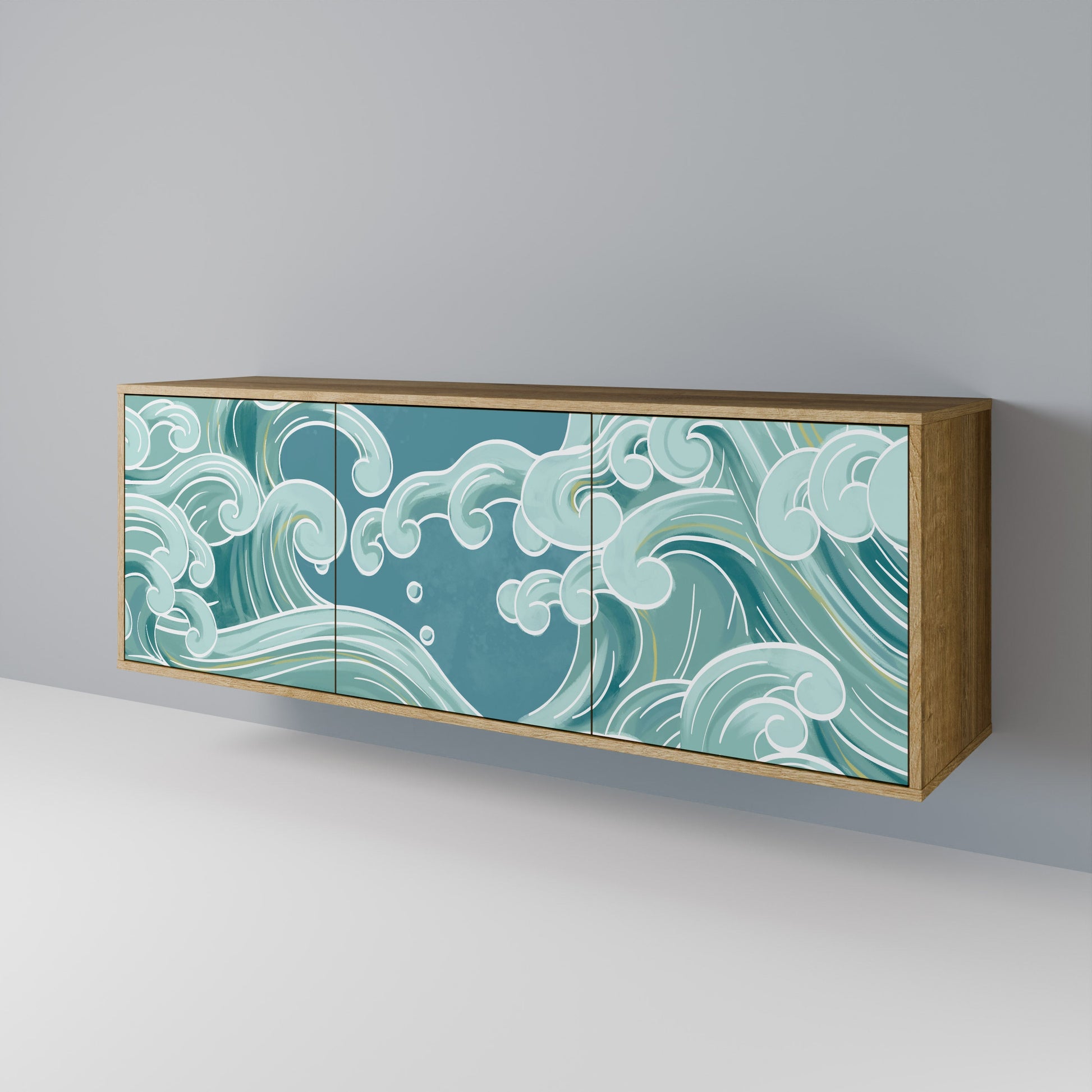Buffet 3 portes ASIAN SWAY effet chêne