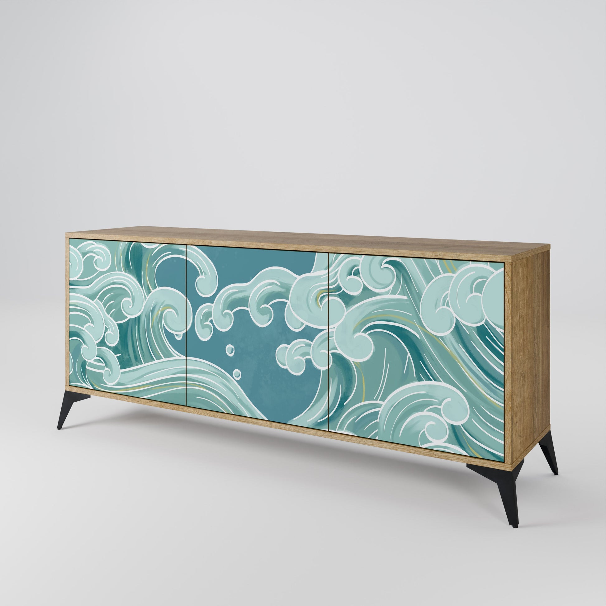 Buffet 3 portes ASIAN SWAY effet chêne