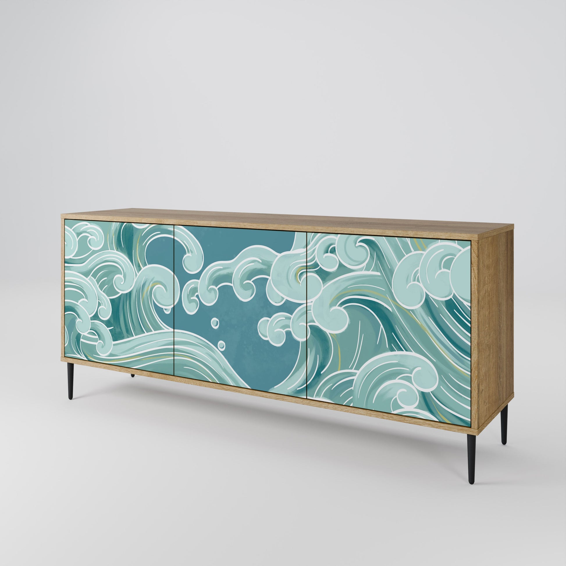 Buffet 3 portes ASIAN SWAY effet chêne