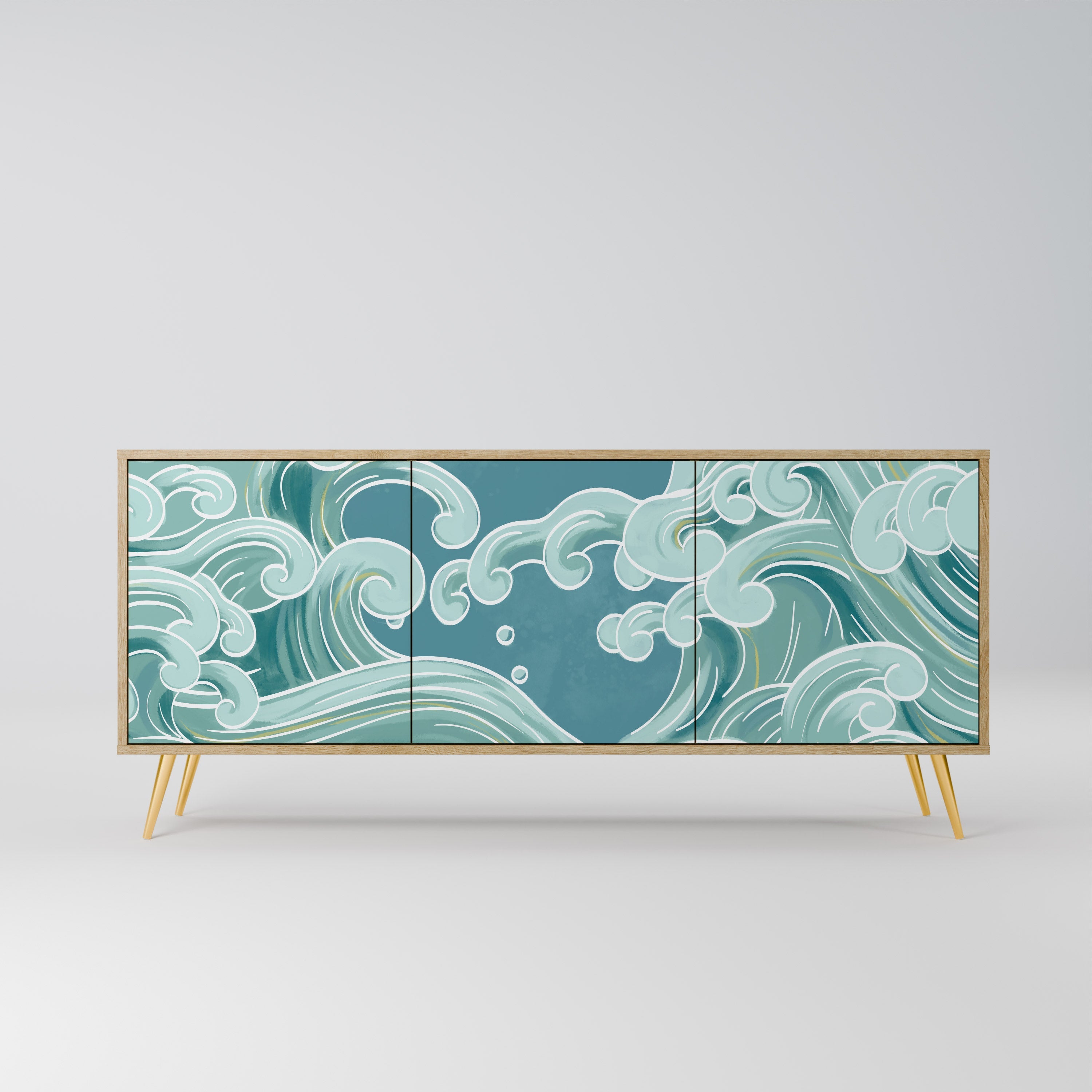 Buffet 3 portes ASIAN SWAY effet chêne