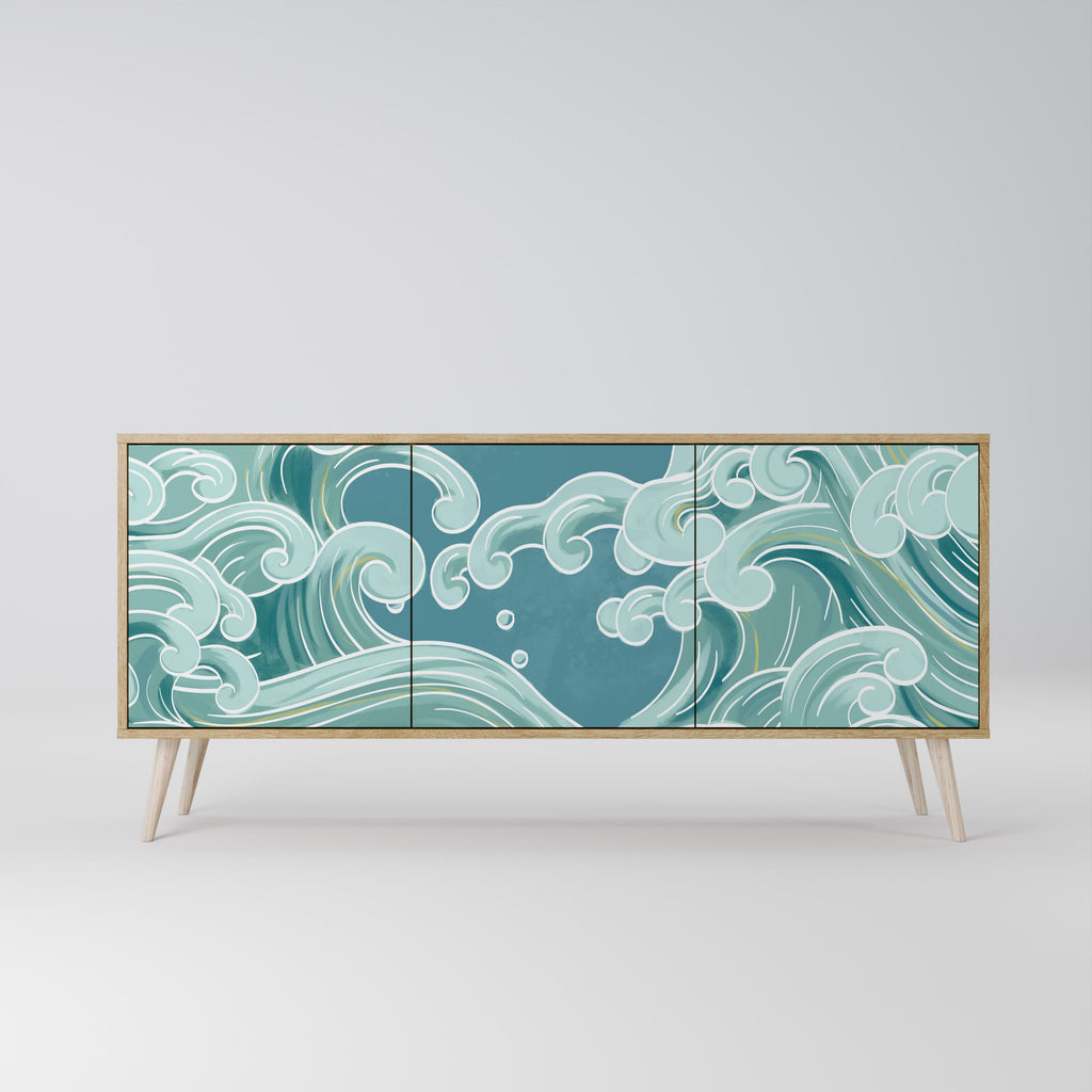 ASIAN SWAY 3-Door Sideboard in Oak Effect