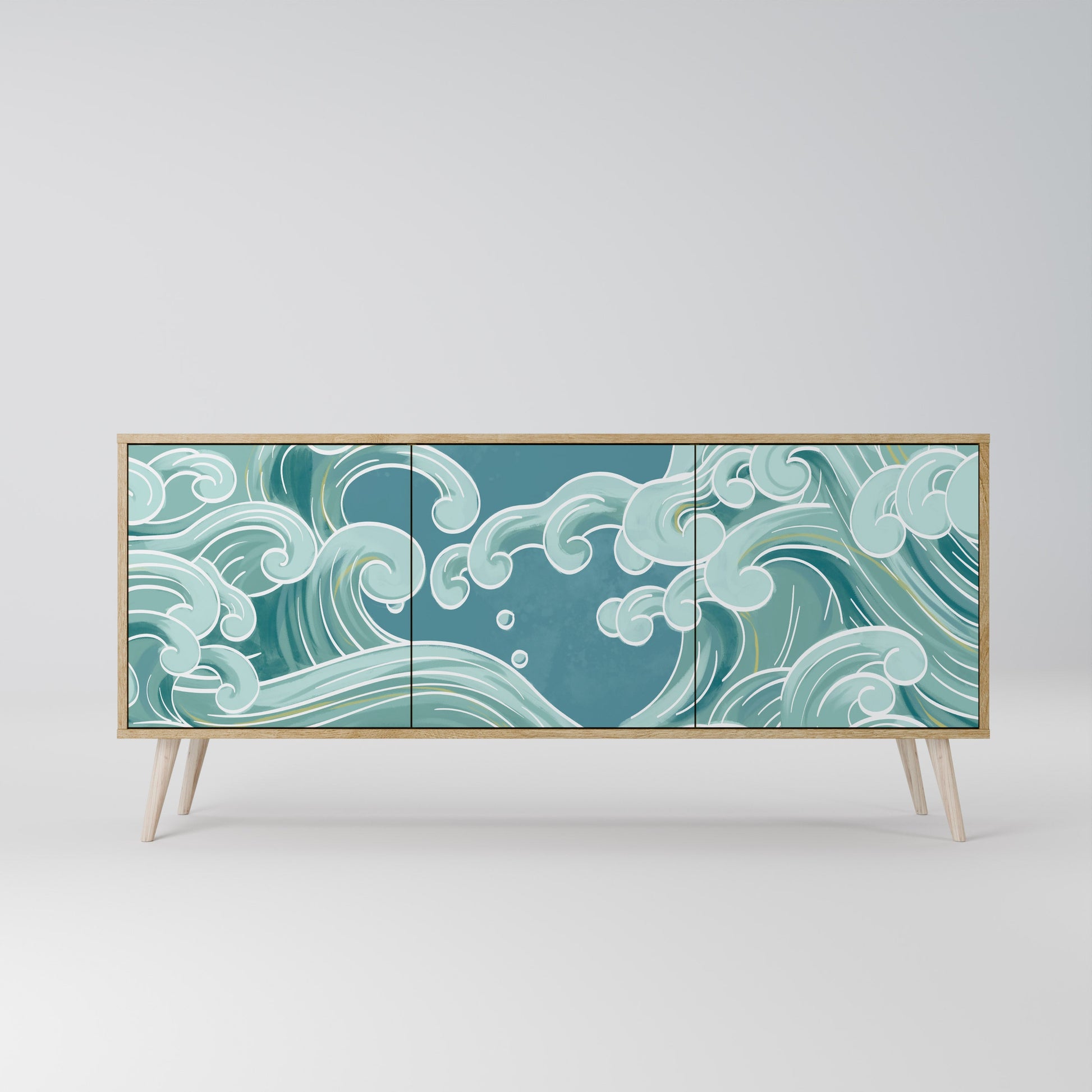 Buffet 3 portes ASIAN SWAY effet chêne