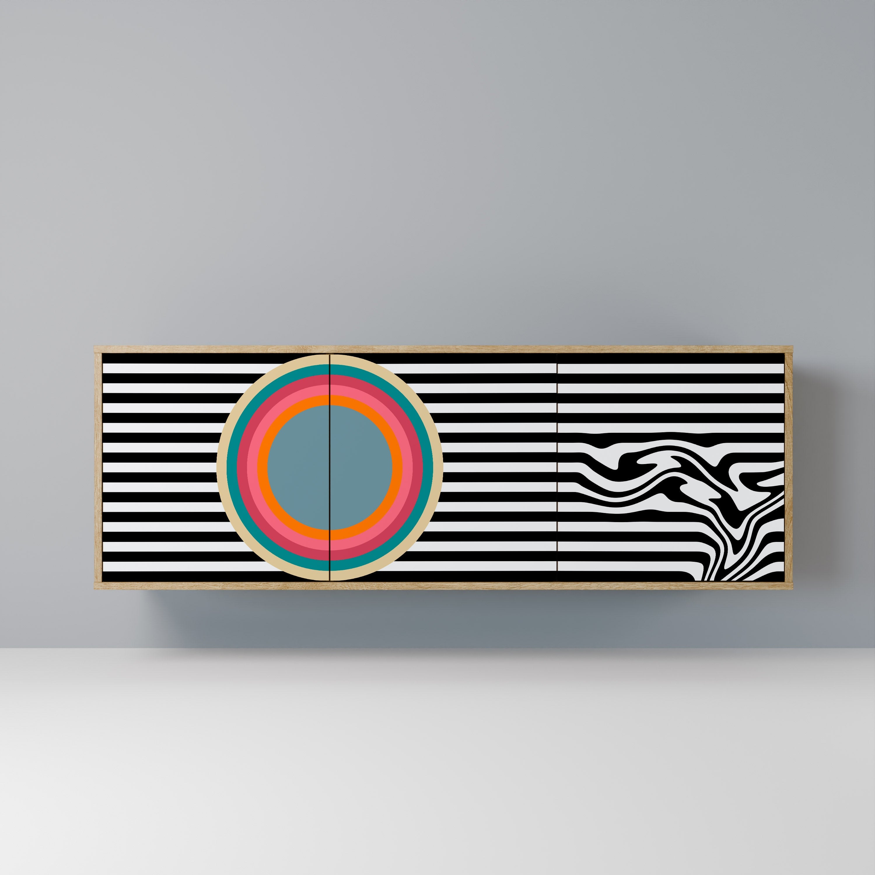 Buffet 3 portes SPECTRA SHOWCASE effet chêne