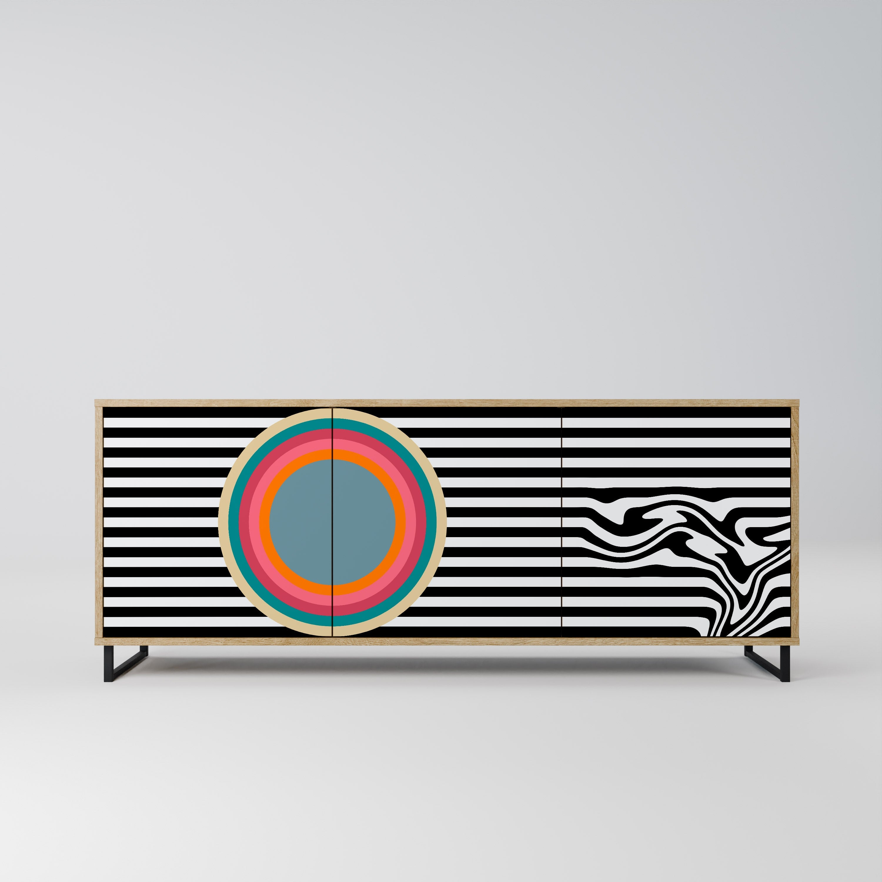 Buffet 3 portes SPECTRA SHOWCASE effet chêne