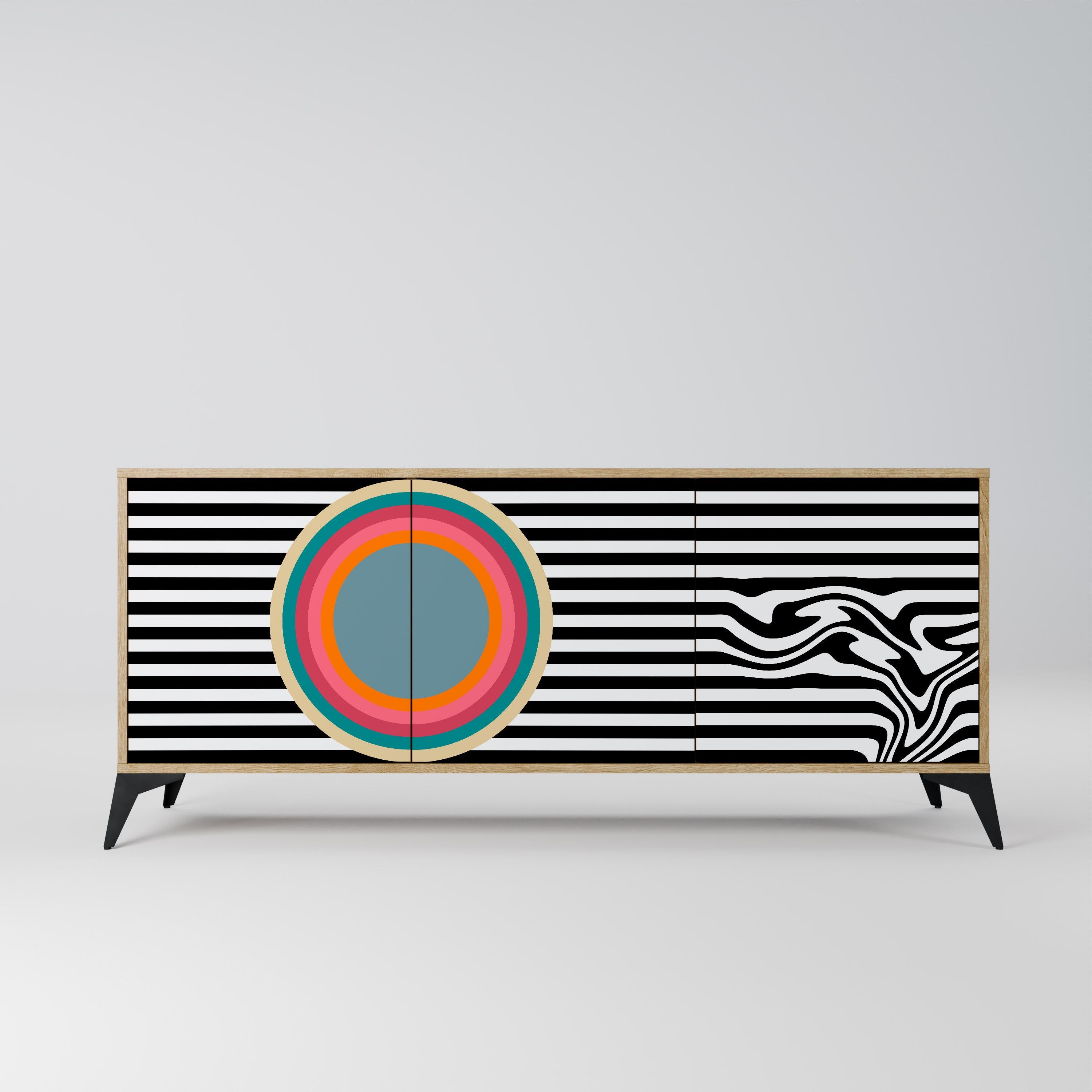 Buffet 3 portes SPECTRA SHOWCASE effet chêne