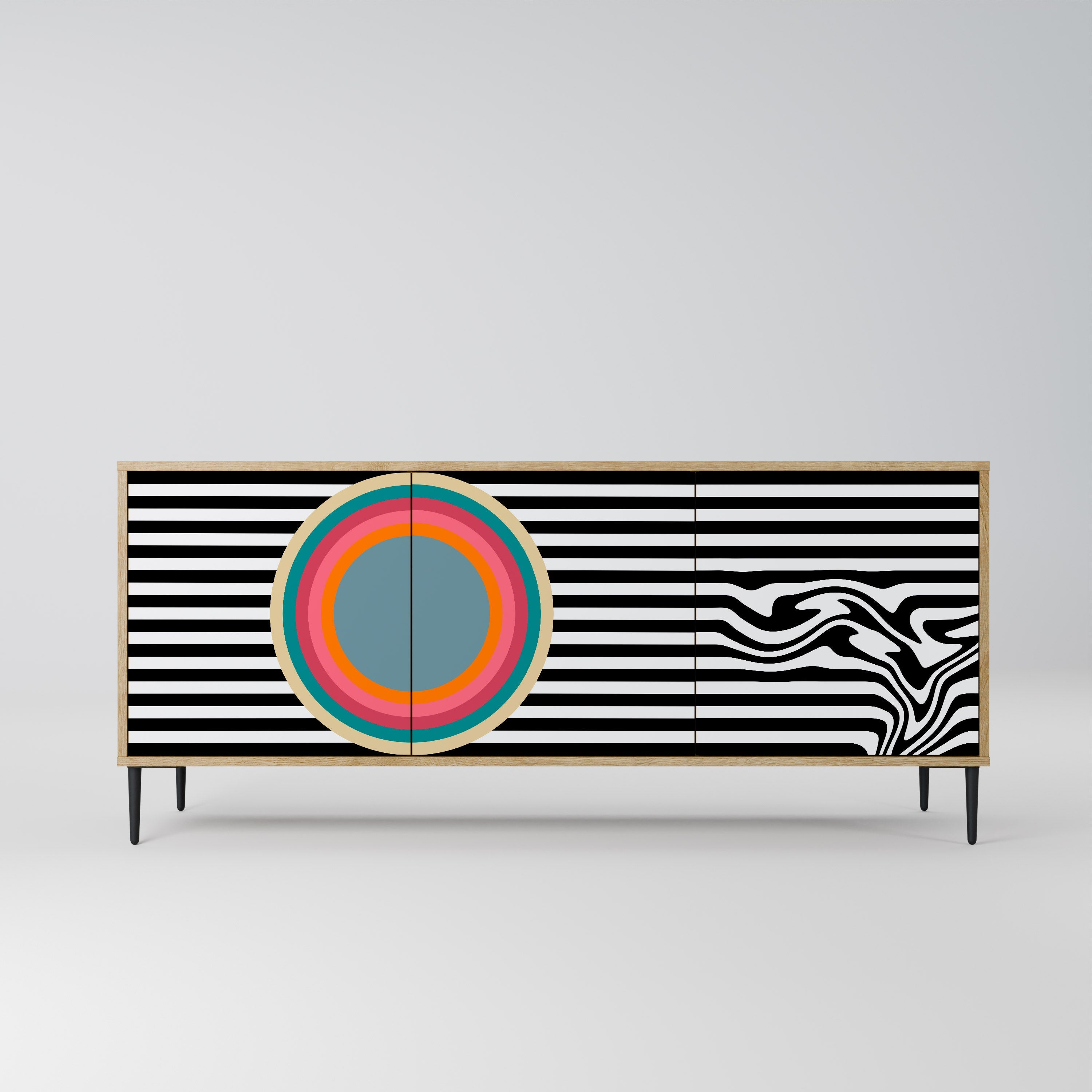 Buffet 3 portes SPECTRA SHOWCASE effet chêne