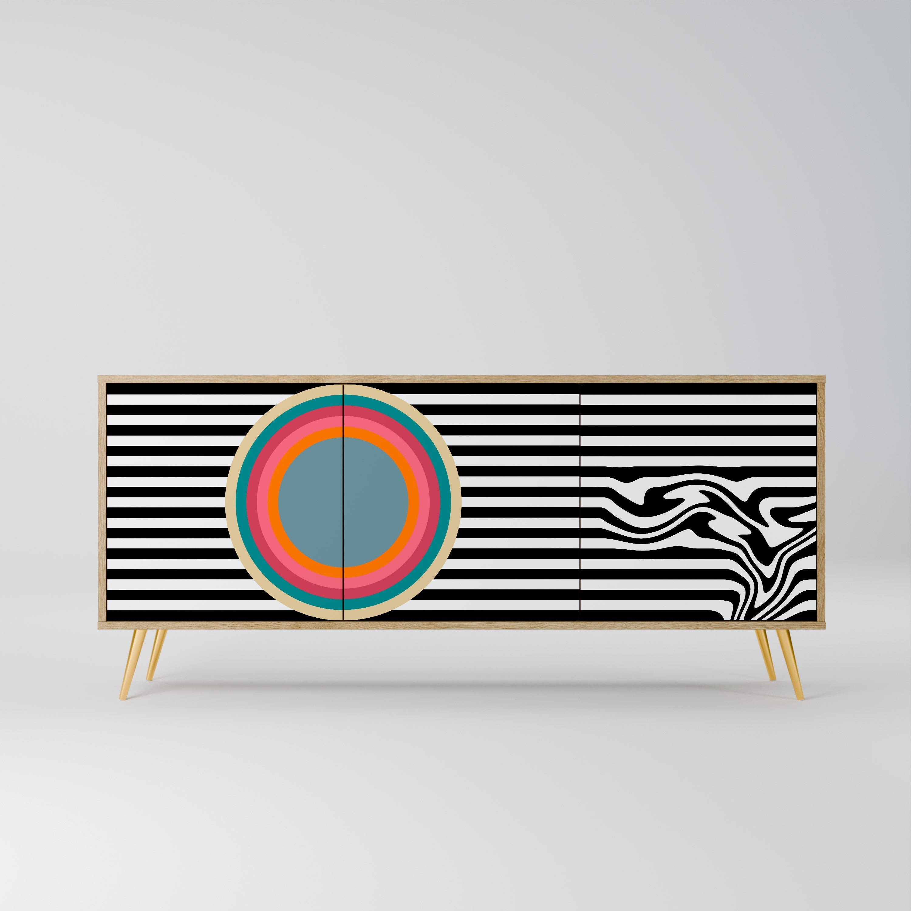 Buffet 3 portes SPECTRA SHOWCASE effet chêne